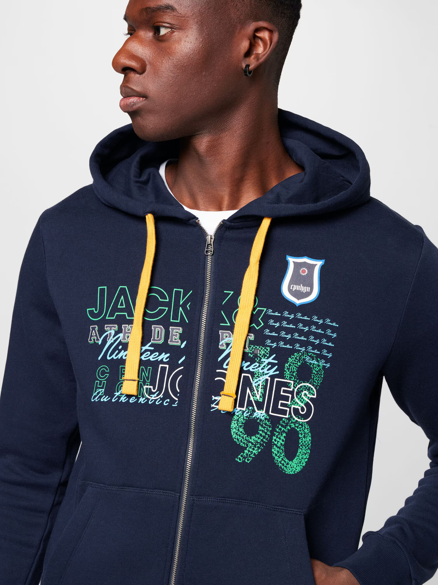 JACK & JONES Jopa na zadrgo 'SAIL' mornarska / rumena / zelena / bela - Pepit.si