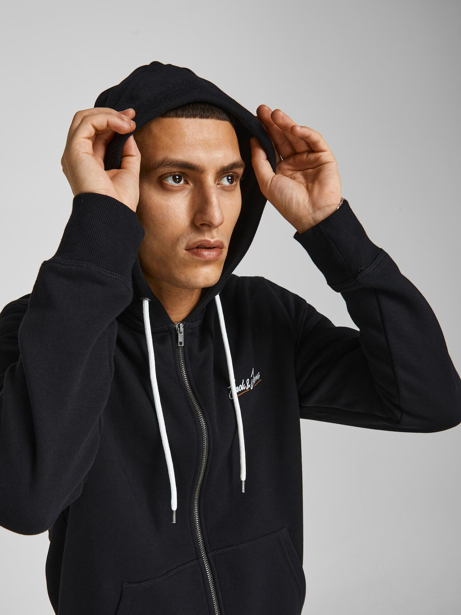 JACK & JONES Jopa na zadrgo 'Tons' črna / bela - Pepit.si