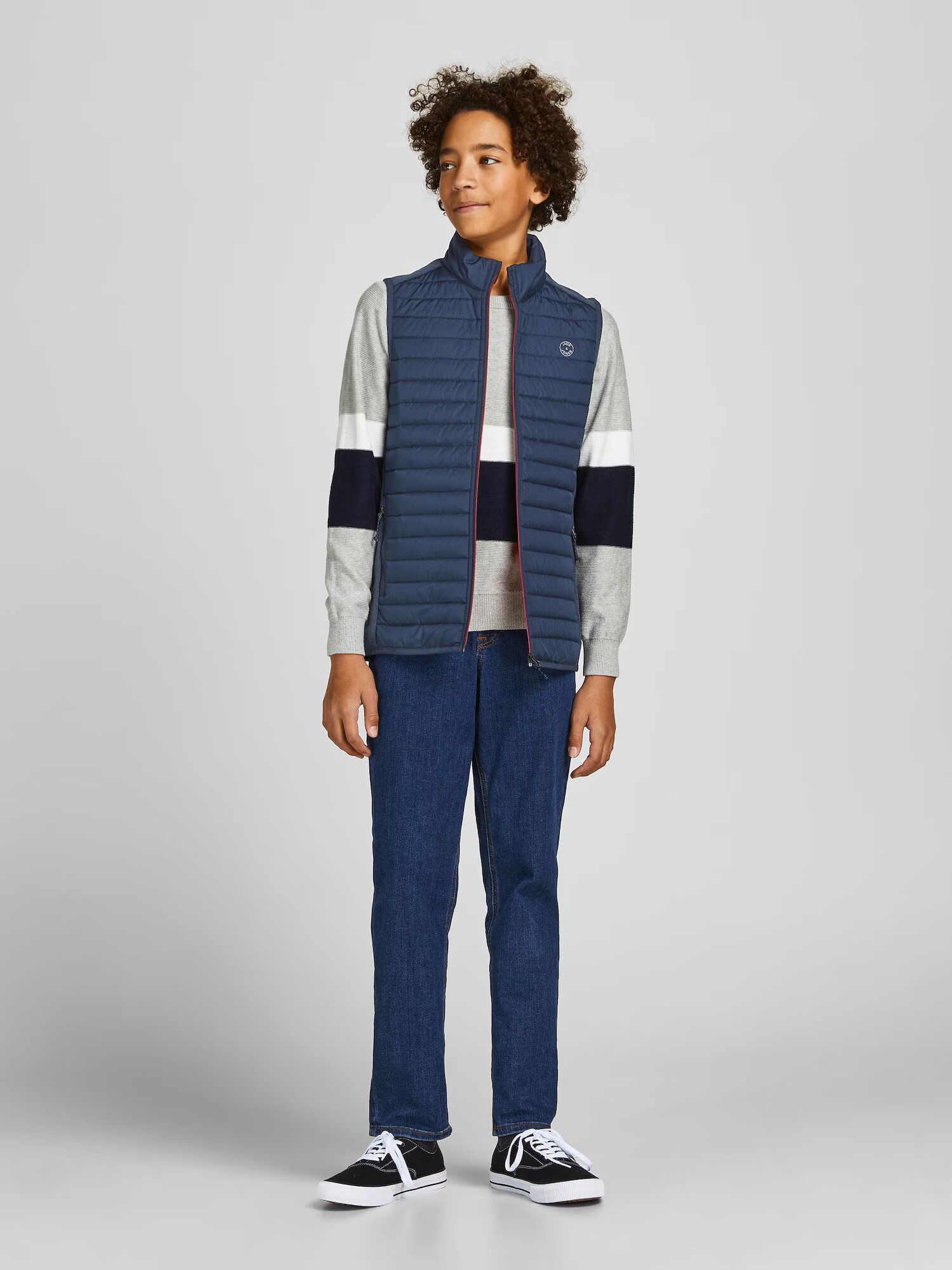 Jack & Jones Junior Brezrokavnik temno modra - Pepit.si