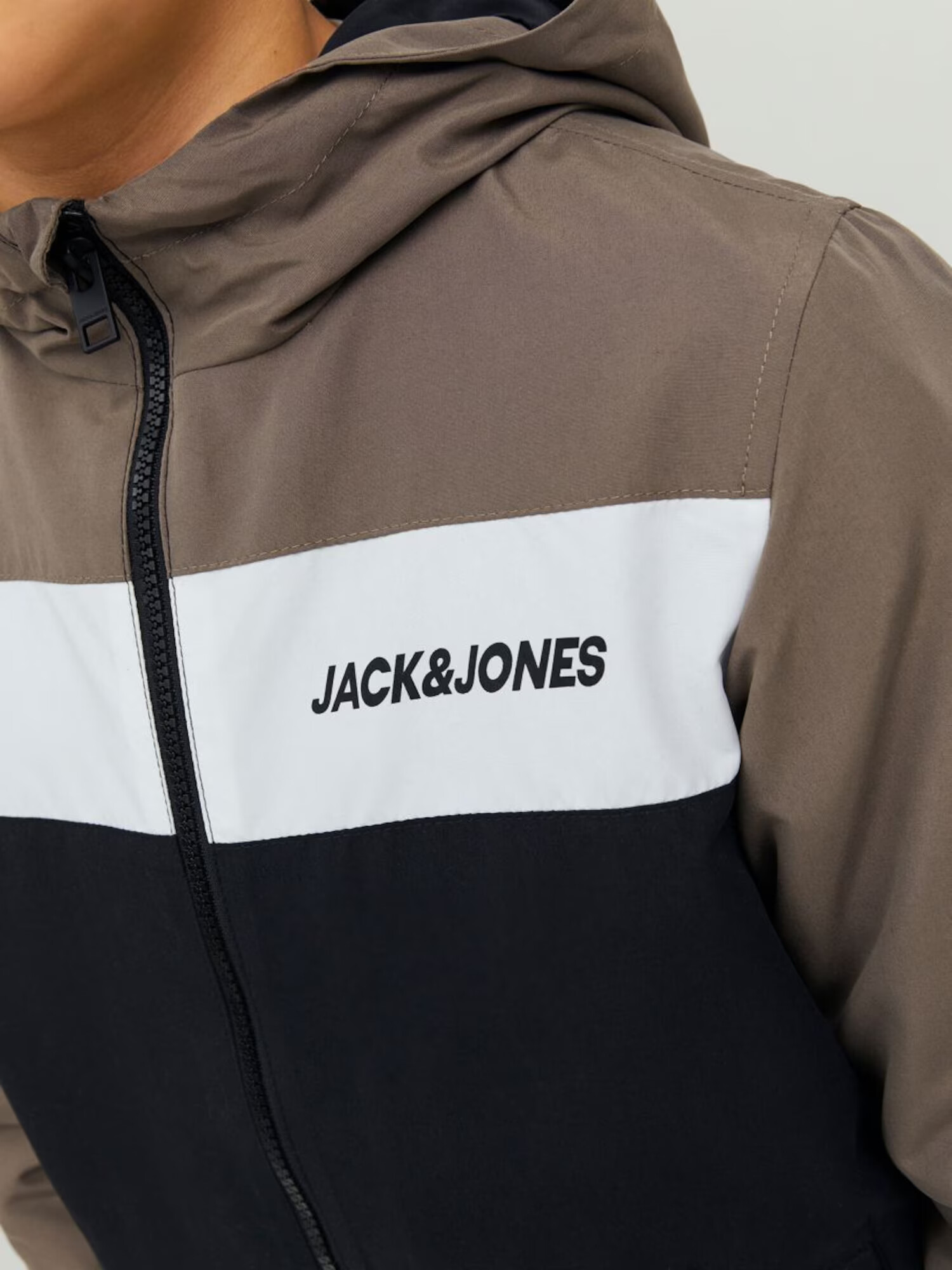 Jack & Jones Junior Prehodna jakna rjava / črna / bela - Pepit.si