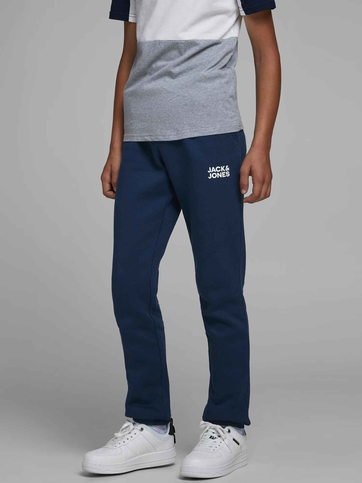 Jack & Jones Junior Hlače 'Gordon' mornarska / bela - Pepit.si