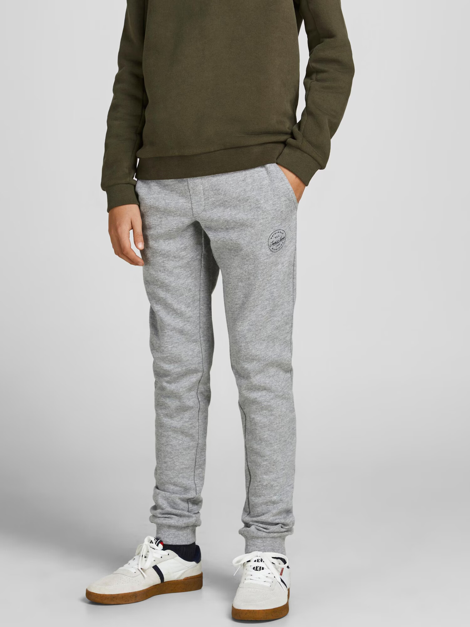 Jack & Jones Junior Hlače pegasto siva / črna - Pepit.si