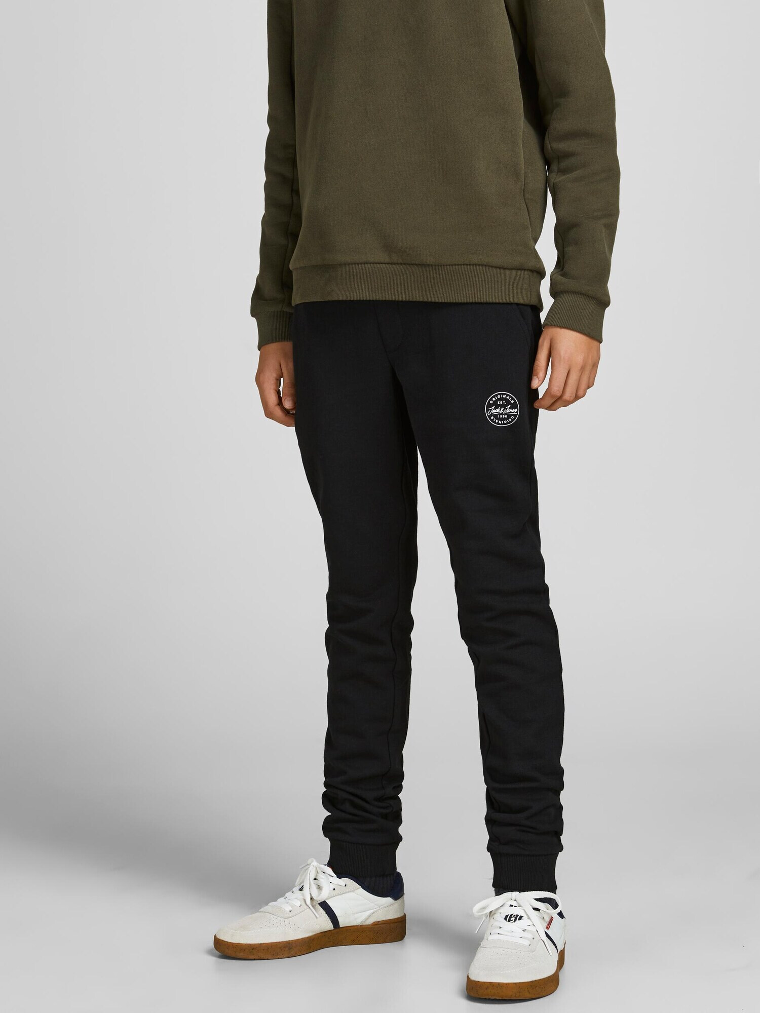 Jack & Jones Junior Hlače pegasto siva / črna - Pepit.si