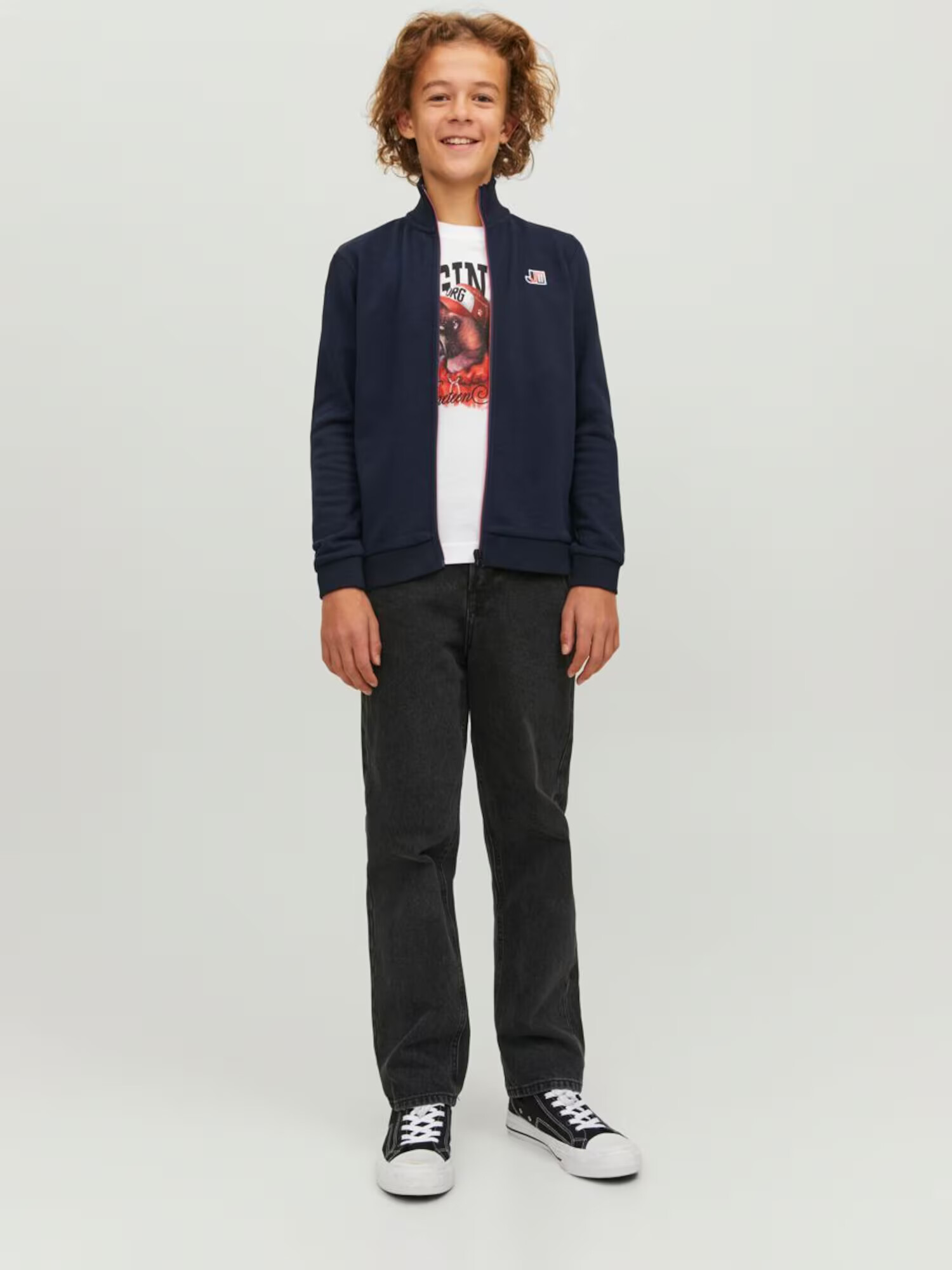 Jack & Jones Junior Jopa na zadrgo modra / nočno modra - Pepit.si