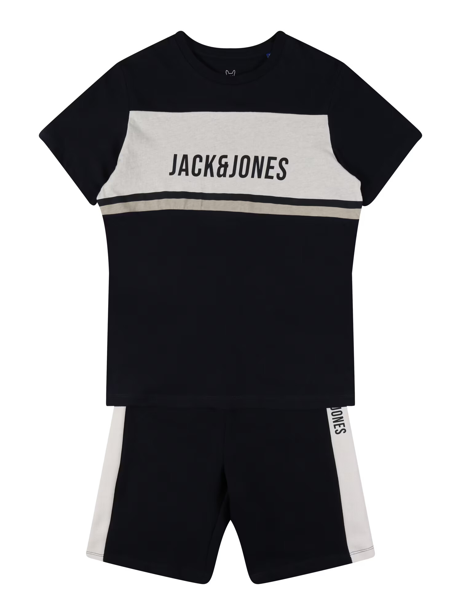 Jack & Jones Junior Jogginganzug nočno modra / bela / greige - Pepit.si