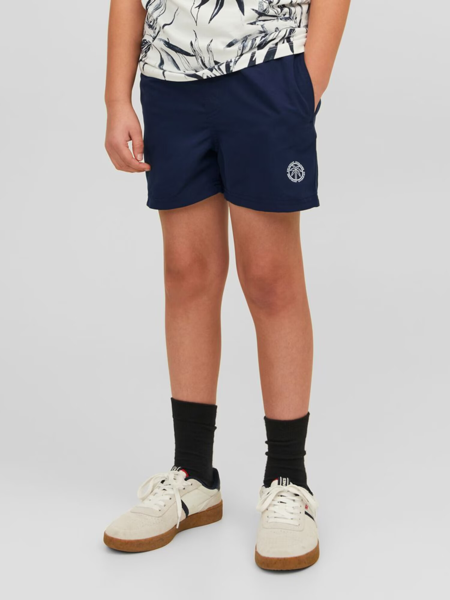 Jack & Jones Junior Kratke kopalne hlače 'Fiji' mornarska / črna / bela - Pepit.si