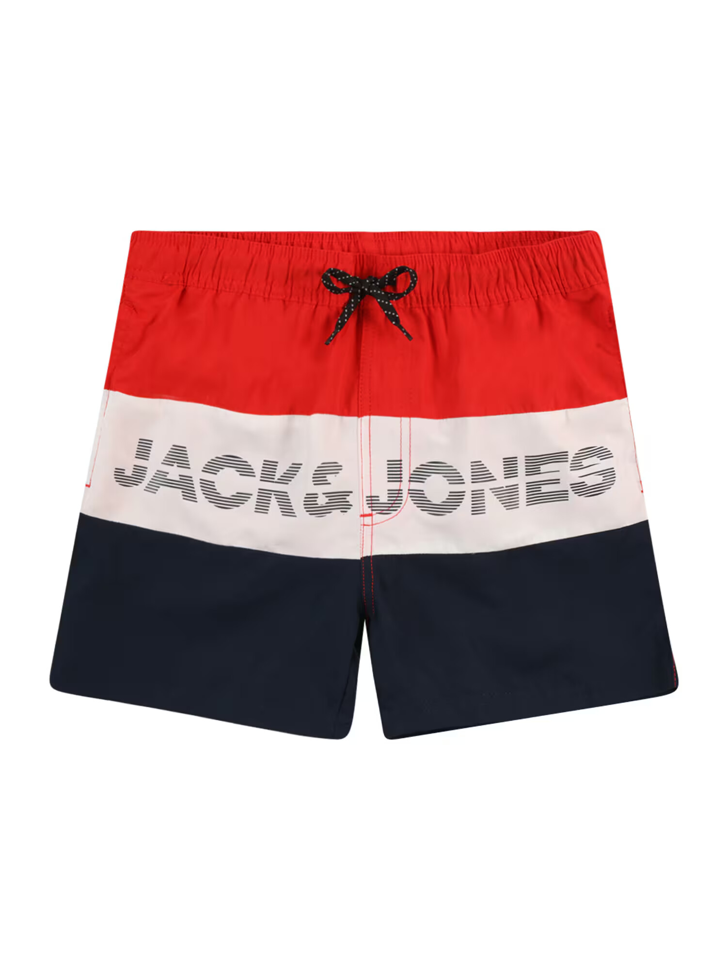 Jack & Jones Junior Kratke kopalne hlače 'Fiji' temno modra / ognjeno rdeča / bela - Pepit.si