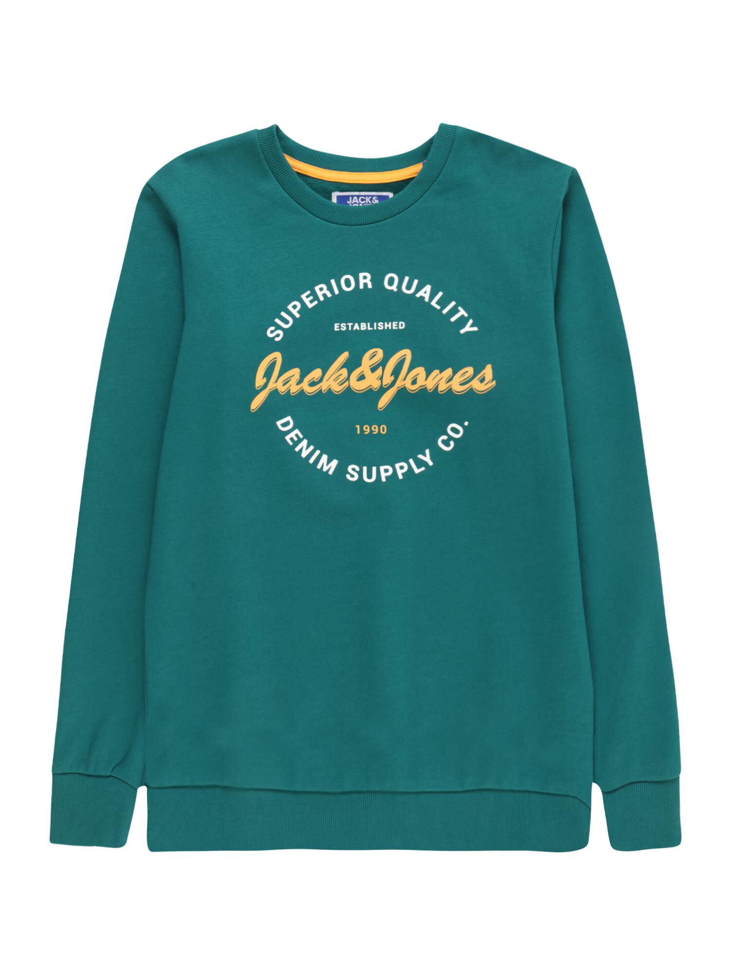 Jack & Jones Junior Majica 'Andy' rumena / temno zelena / off-bela - Pepit.si