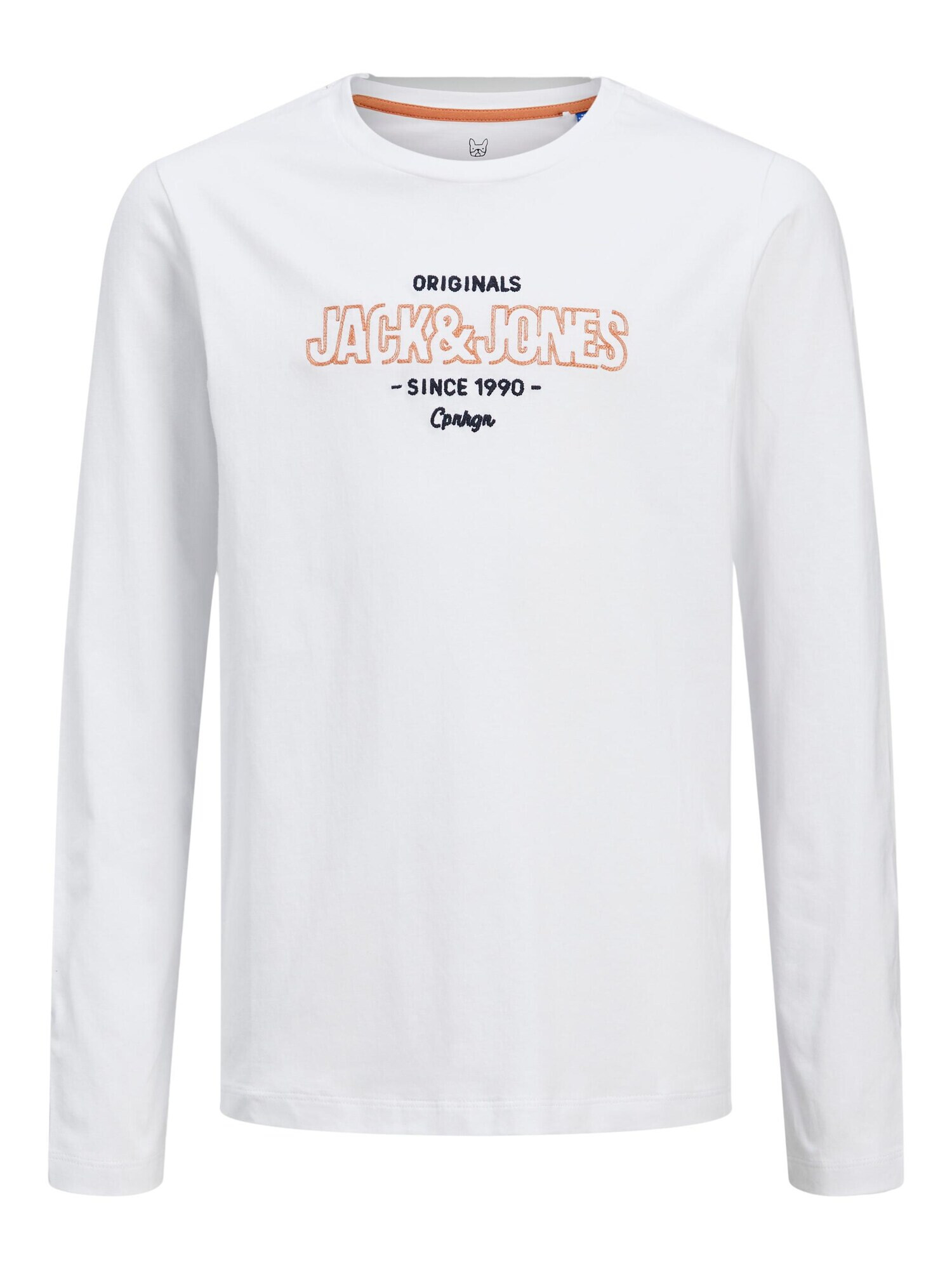 Jack & Jones Junior Majica bela / črna / svetlo oranžna - Pepit.si