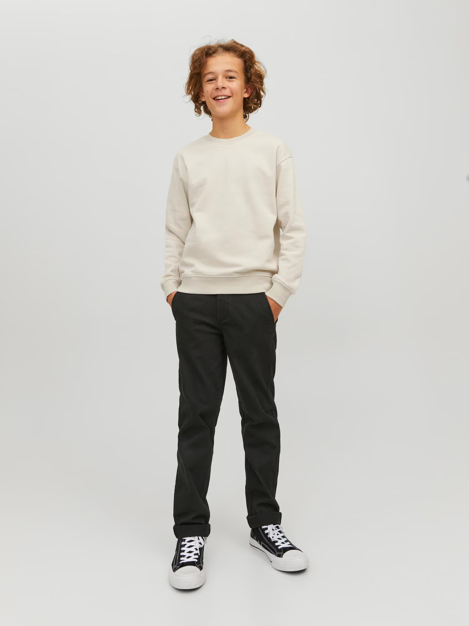 Jack & Jones Junior Majica bež / modra / oranžna - Pepit.si