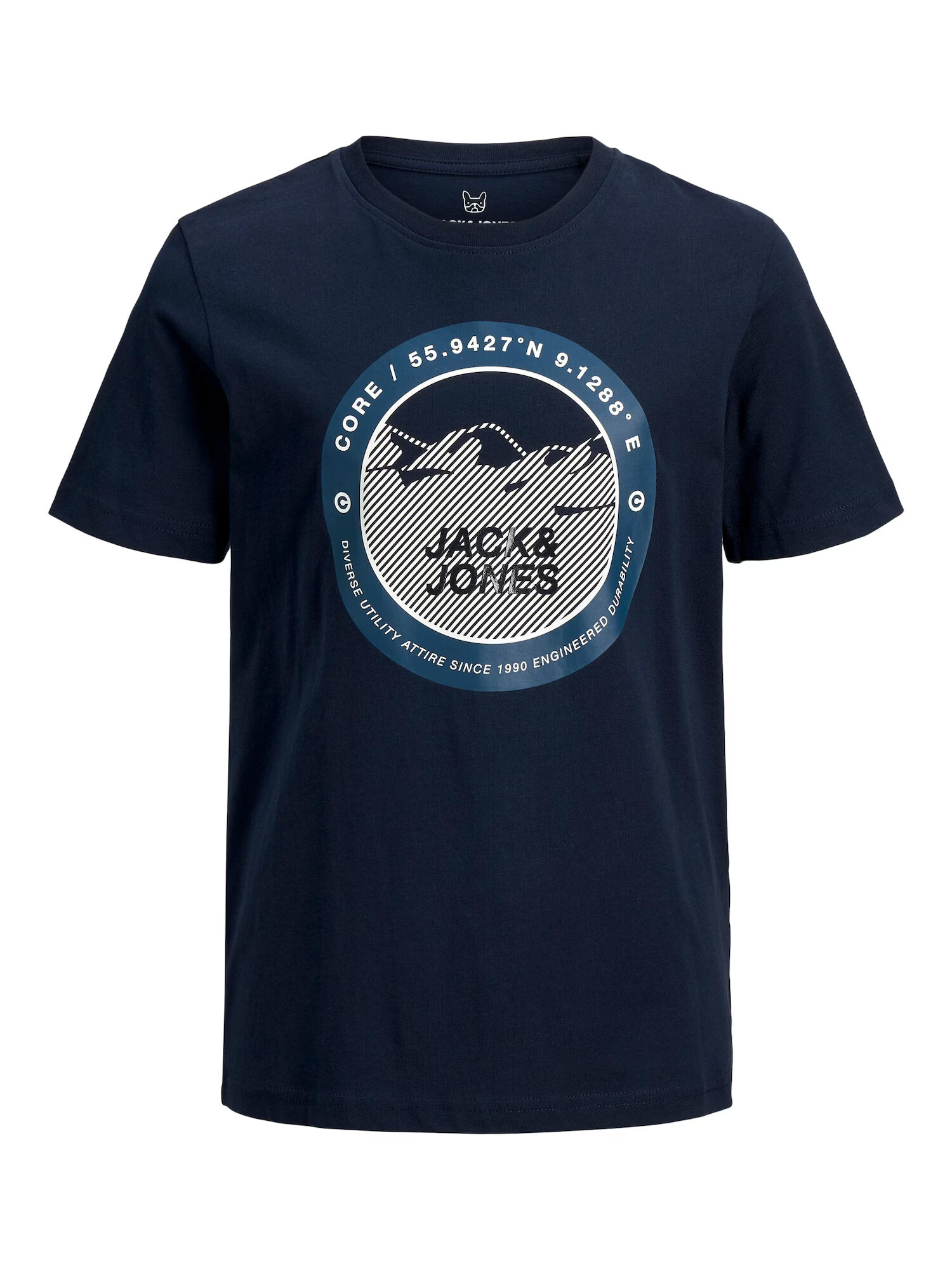 Jack & Jones Junior Majica 'Bilo' mornarska / golobje modra / bela - Pepit.si