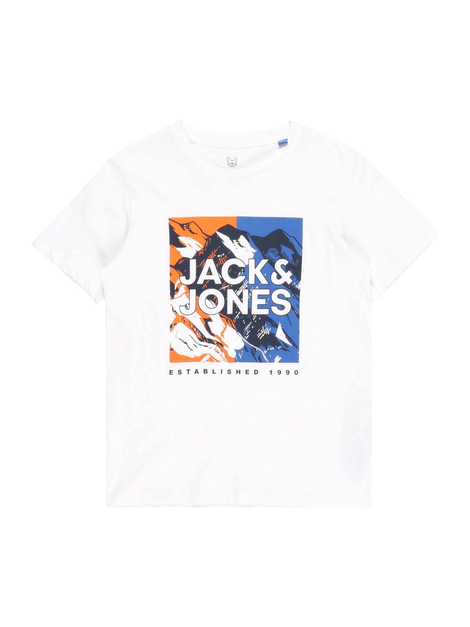 Jack & Jones Junior Majica 'Booster' modra / mornarska / oranžna / bela - Pepit.si