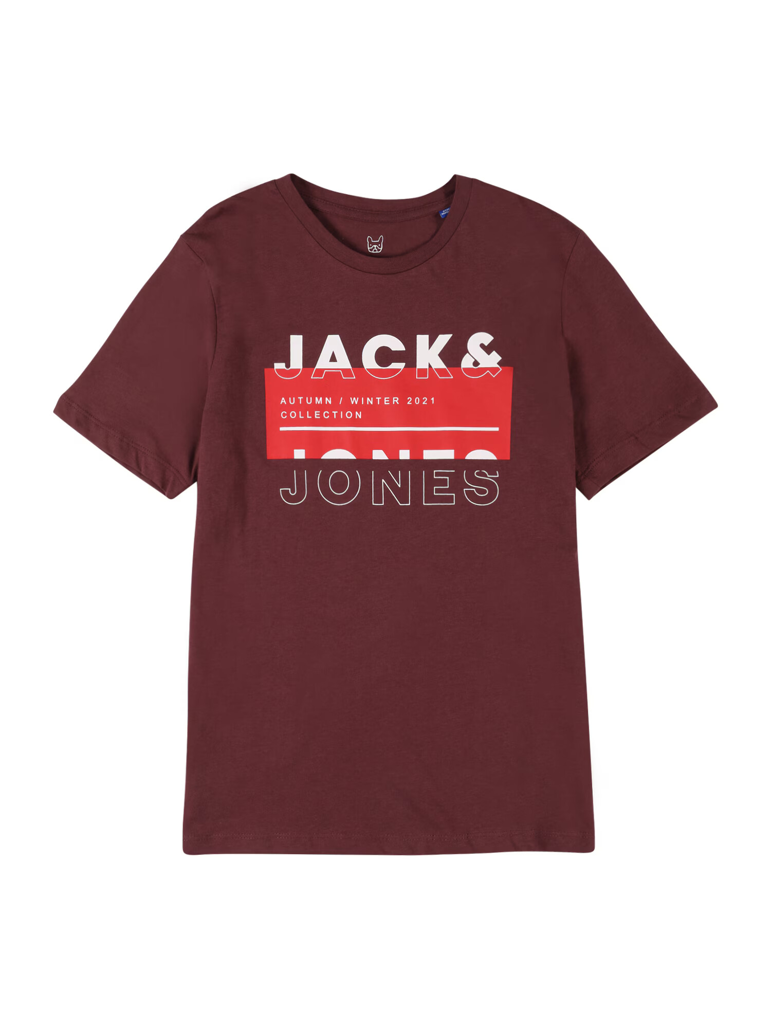 Jack & Jones Junior Majica 'BOOSTER' temno rdeča / bela / svetlo rdeča - Pepit.si