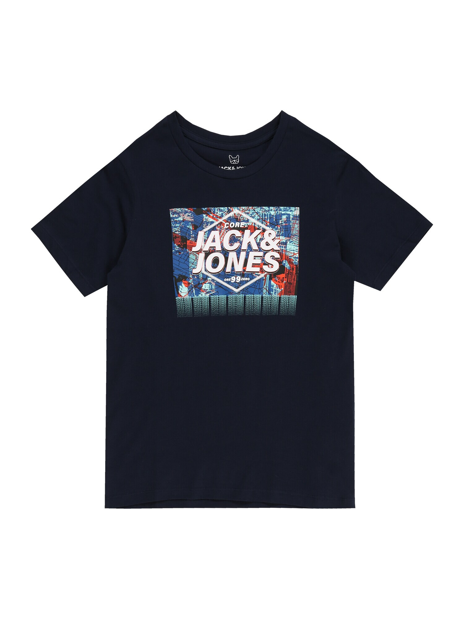 Jack & Jones Junior Majica 'CALEB' mornarska / oranžno rdeča / turkizna / bela / modra - Pepit.si