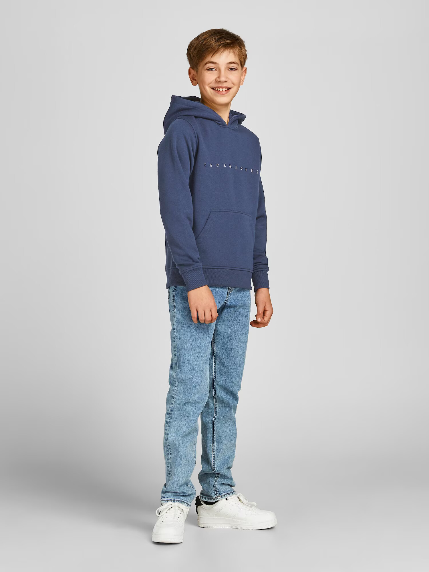 Jack & Jones Junior Majica 'Copenhagen' mornarska / bela - Pepit.si