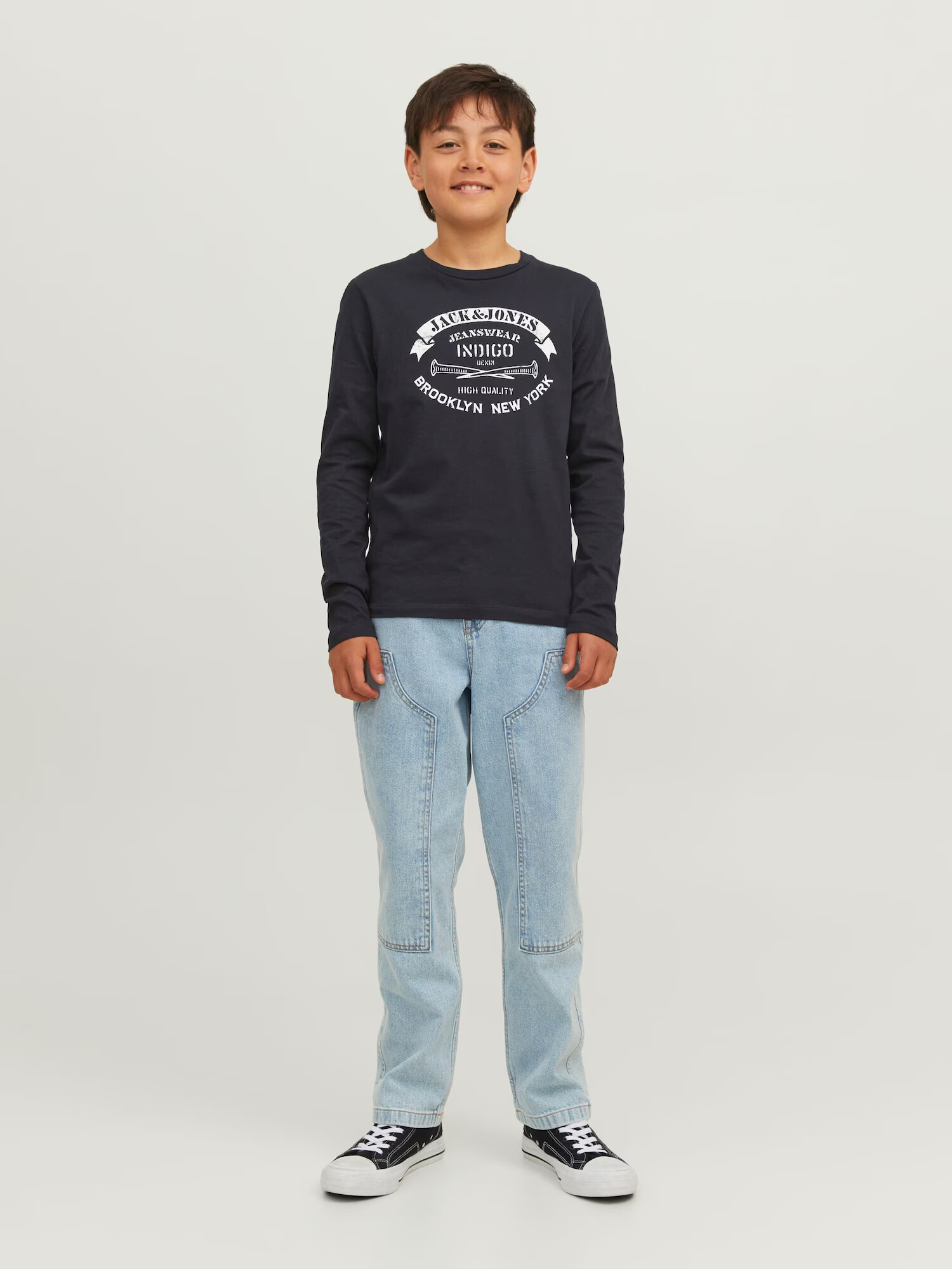 Jack & Jones Junior Majica črna / bela - Pepit.si