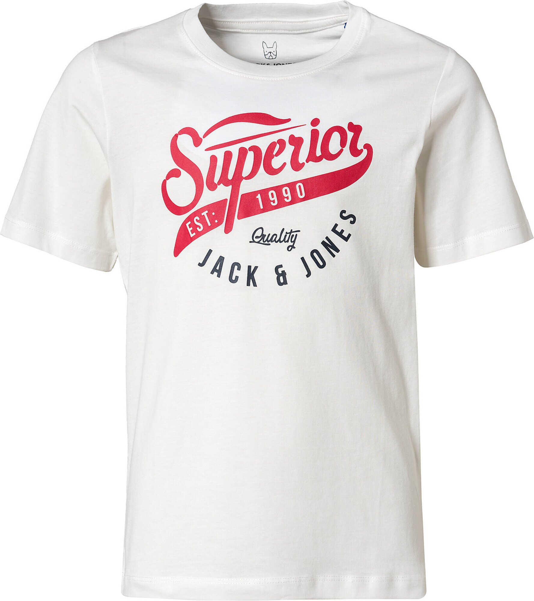 Jack & Jones Junior Majica bela / brusnica / nočno modra - Pepit.si