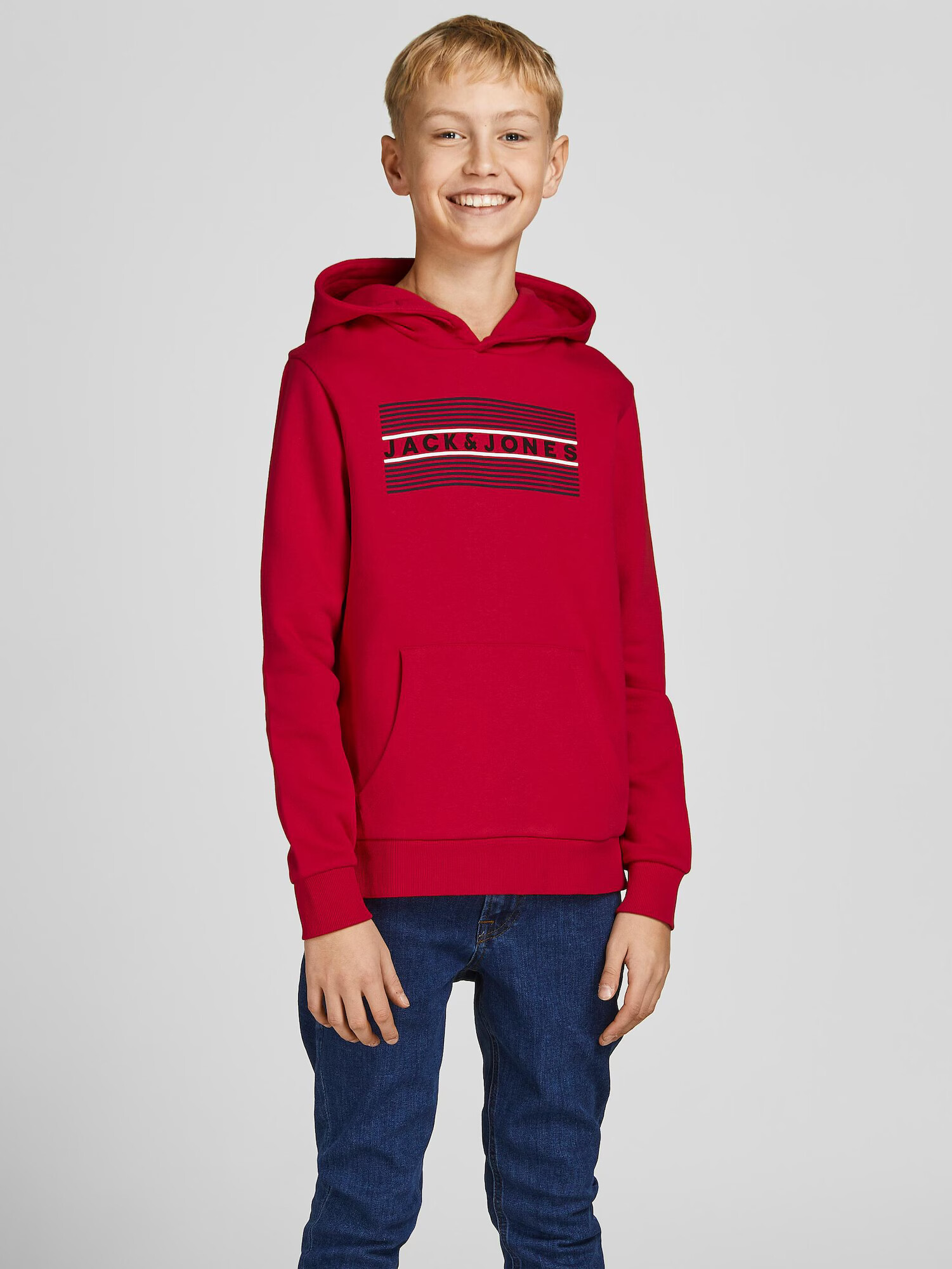 Jack & Jones Junior Majica grenada / črna / bela - Pepit.si