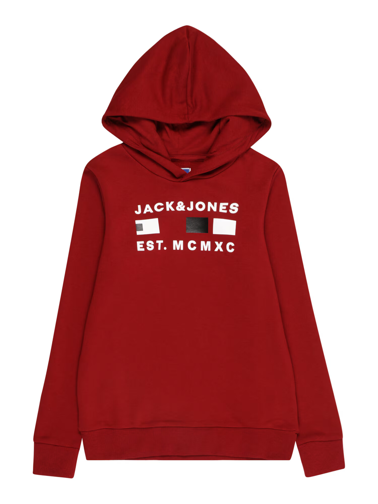 Jack & Jones Junior Majica 'FREDDIE' temno rdeča / črna / bela - Pepit.si