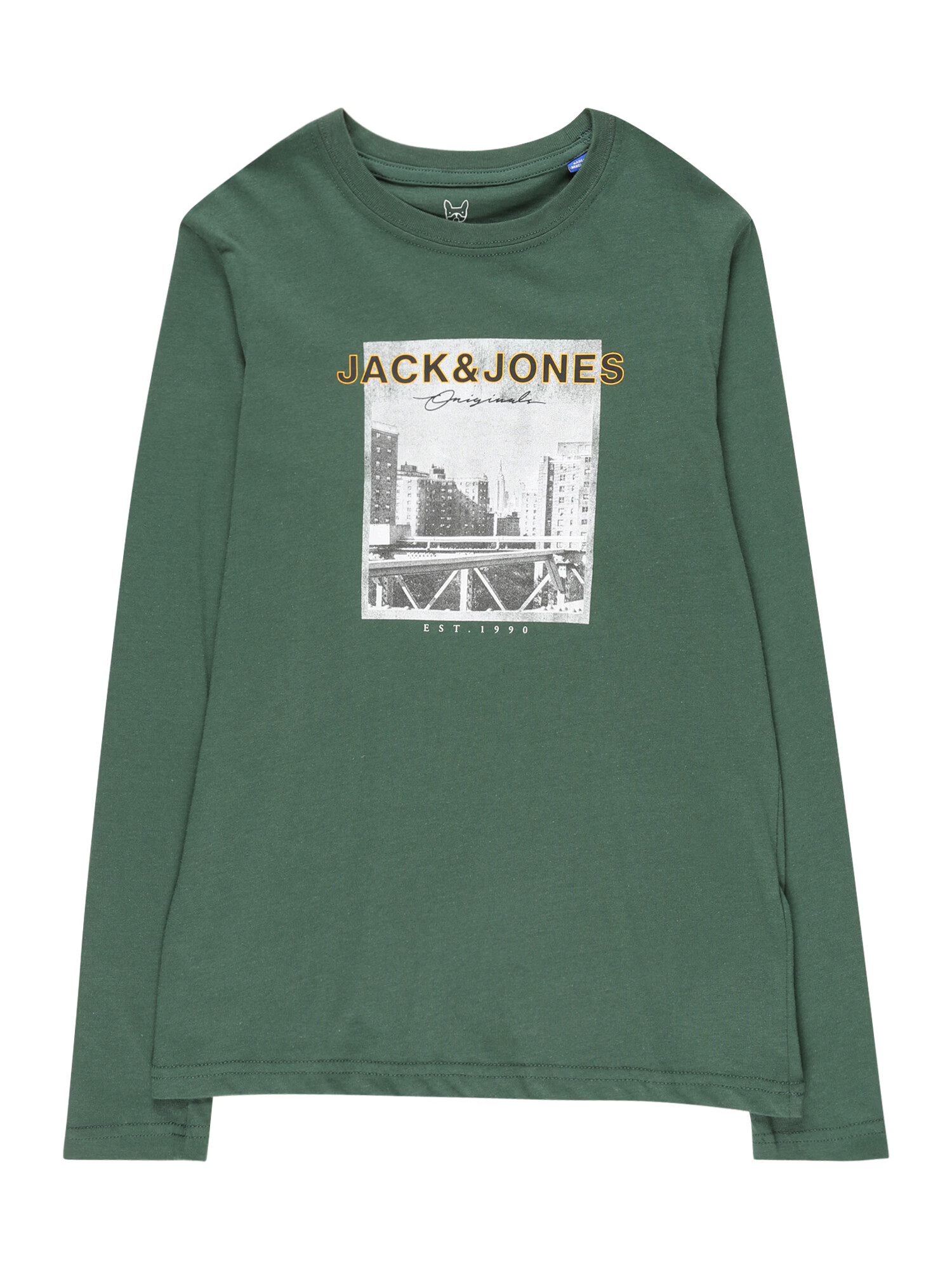 Jack & Jones Junior Majica 'FRIDAY' rumena / temno siva / smaragd / bela - Pepit.si