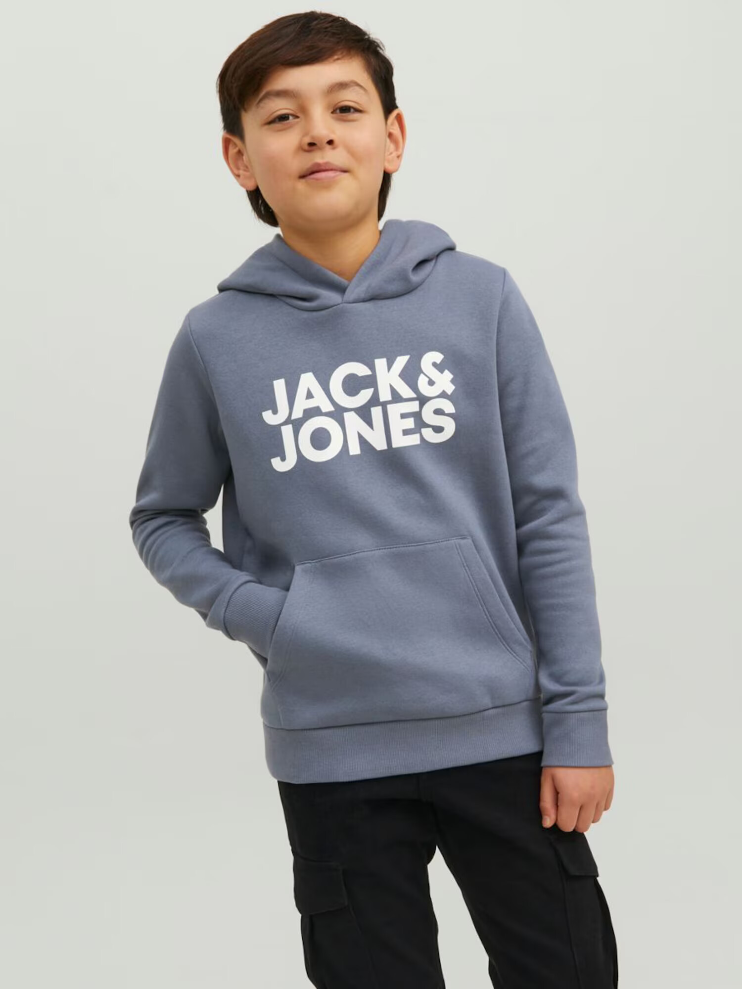 Jack & Jones Junior Majica golobje modra / bela - Pepit.si