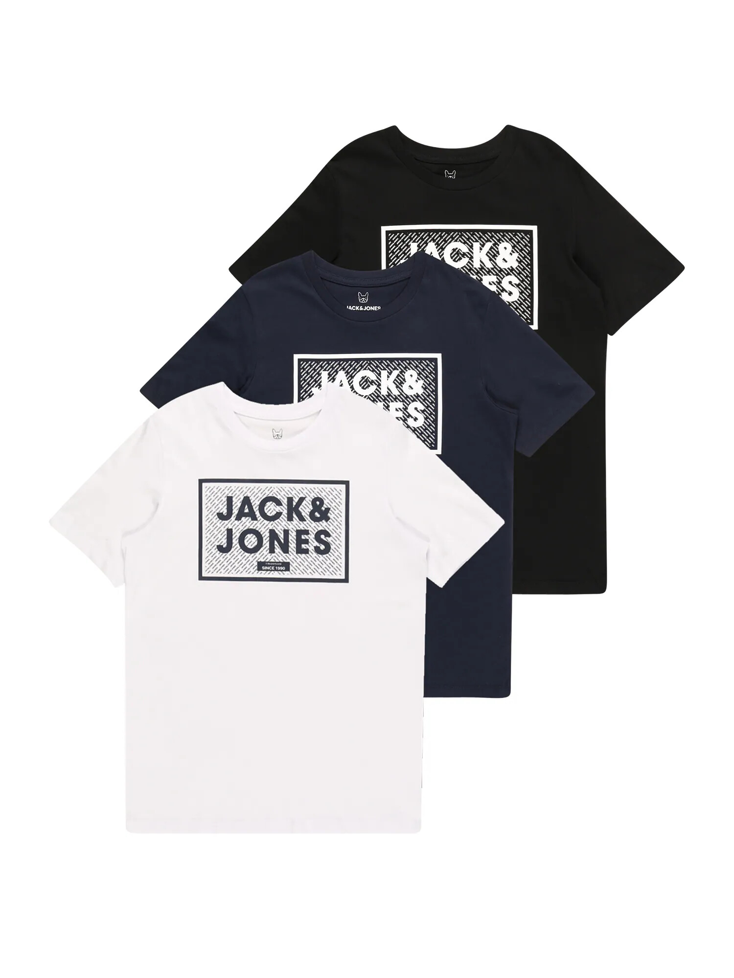 Jack & Jones Junior Majica 'Harrison' mornarska / črna / bela - Pepit.si