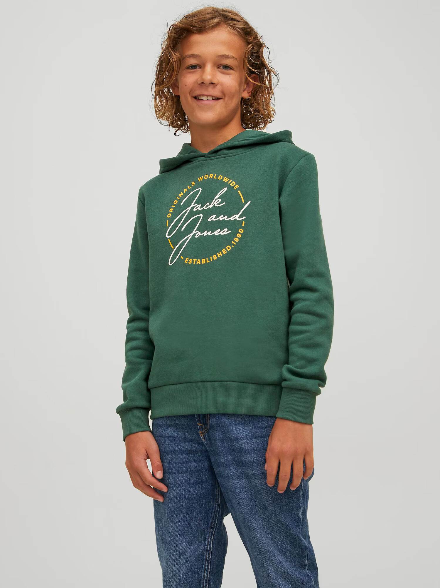 Jack & Jones Junior Majica 'Jerrys' rumena / zelena / bela - Pepit.si