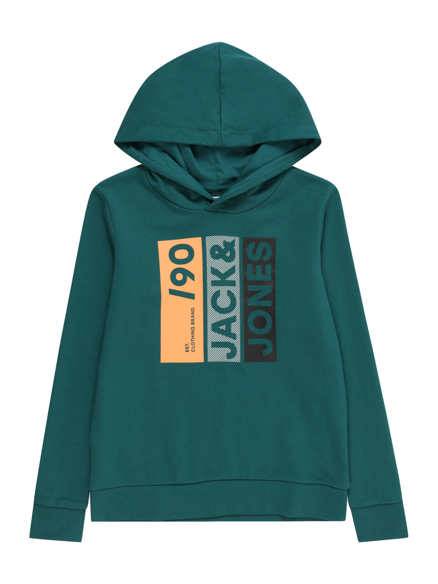 Jack & Jones Junior Majica 'JIO' smaragd / oranžna / črna / bela - Pepit.si