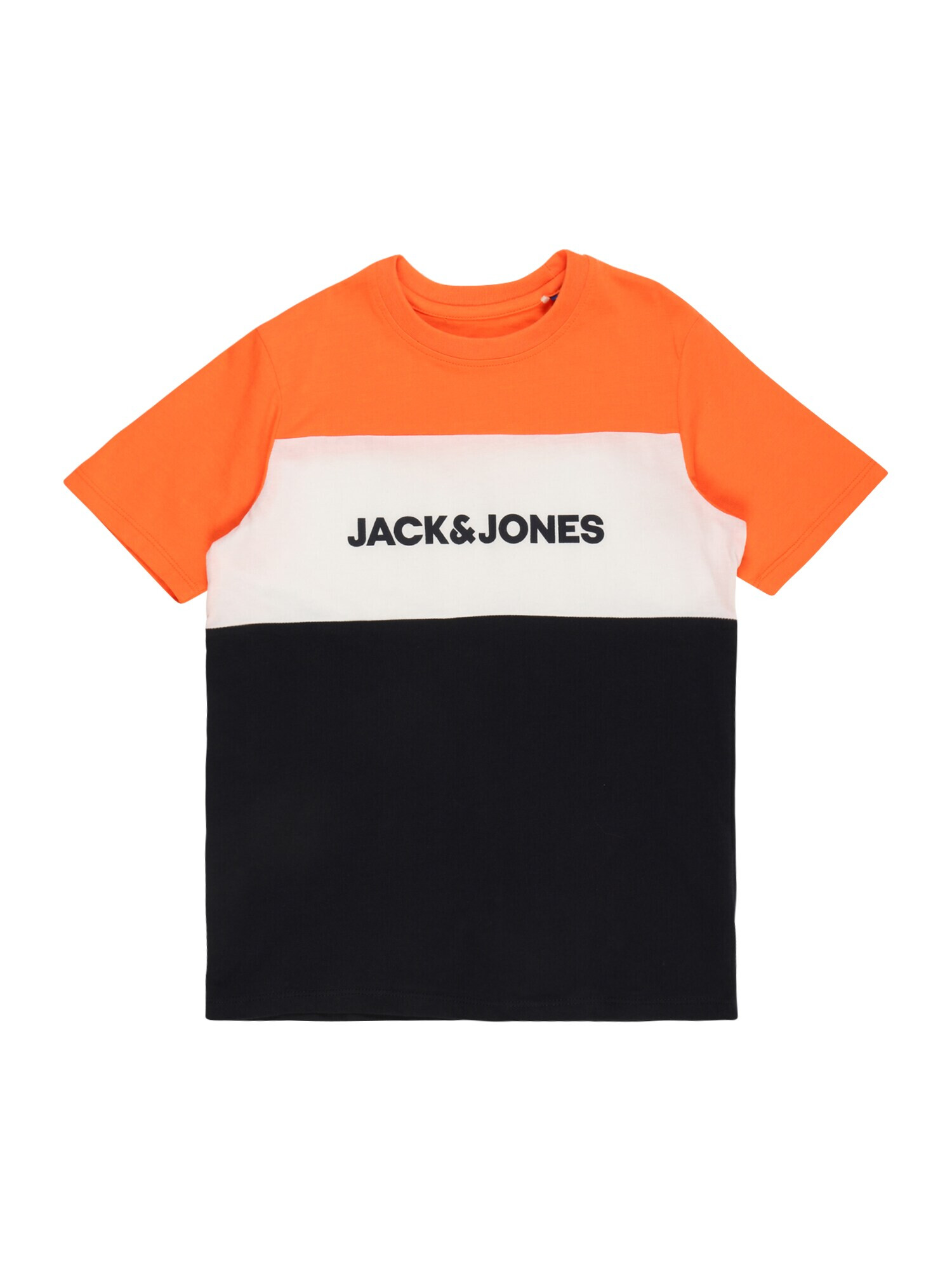 Jack & Jones Junior Majica 'JJENeon' neonsko oranžna / bela / črna - Pepit.si