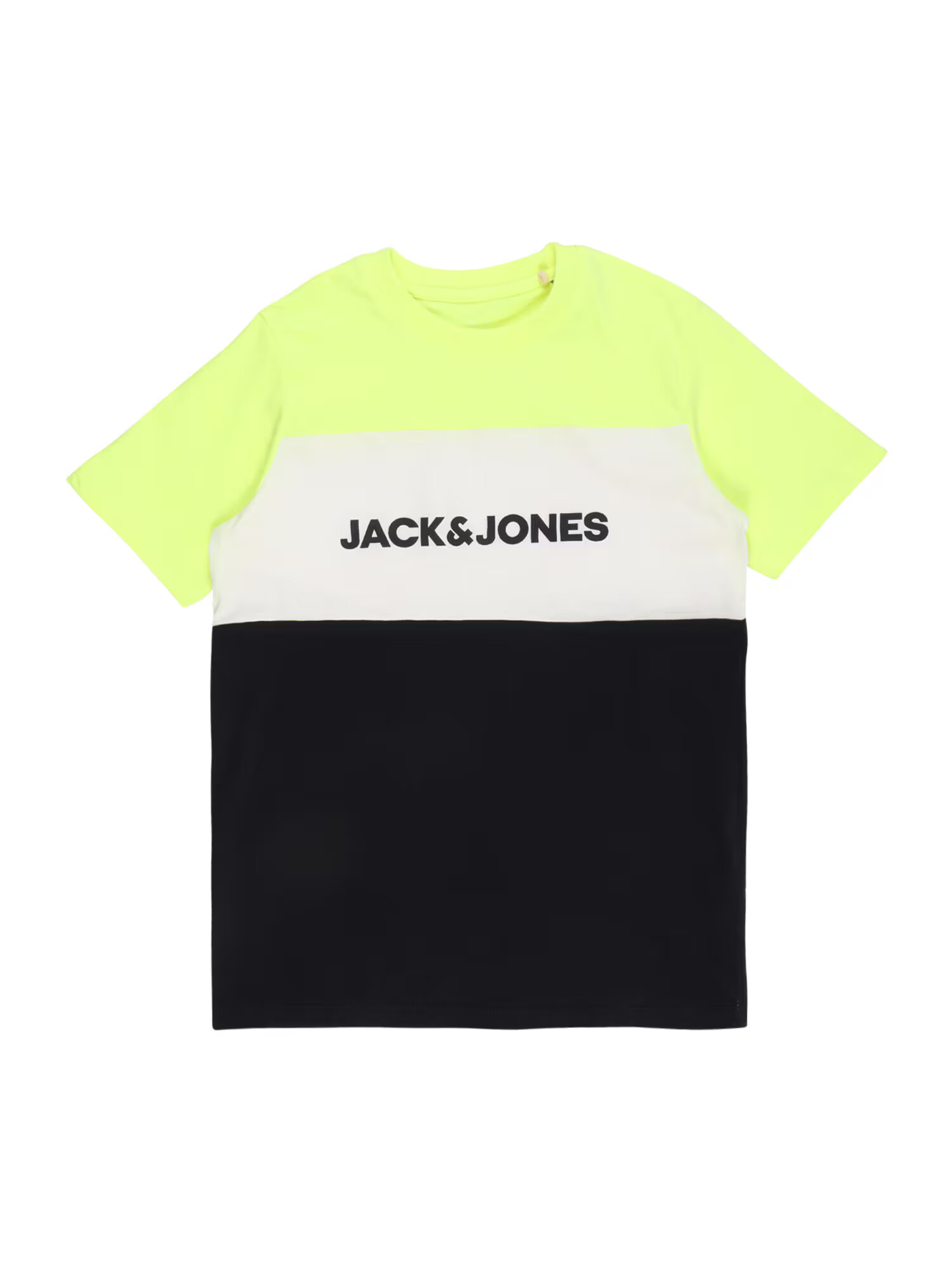 Jack & Jones Junior Majica 'JJENeon' rumena / črna / bela - Pepit.si