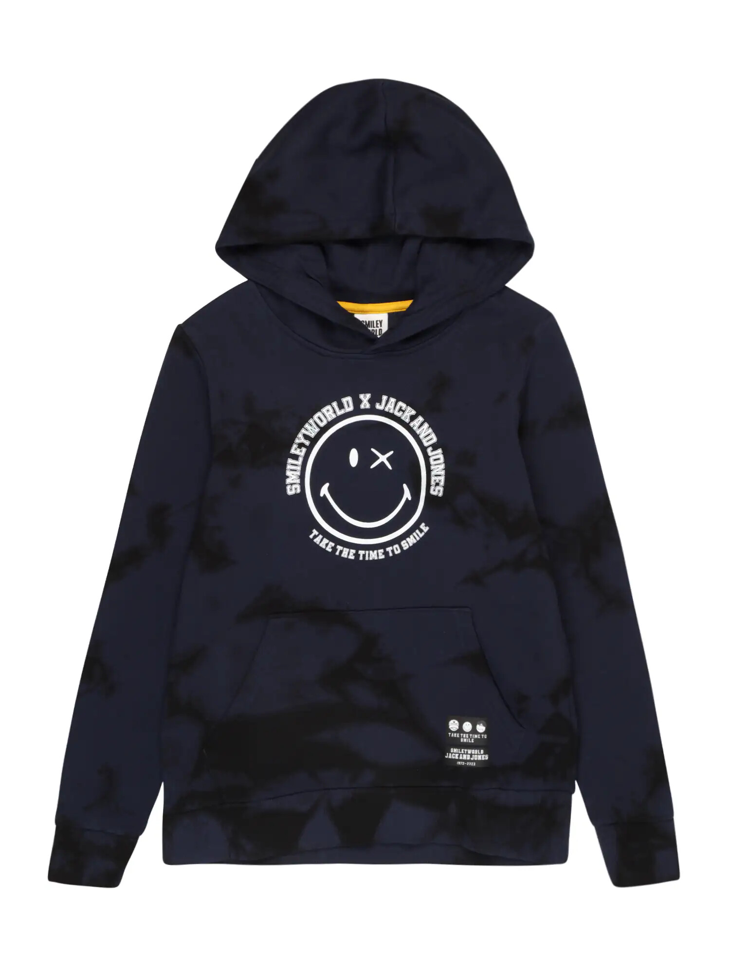 Jack & Jones Junior Majica 'JORSMILEYWORLD SWEAT HOOD JNR' mornarska - Pepit.si