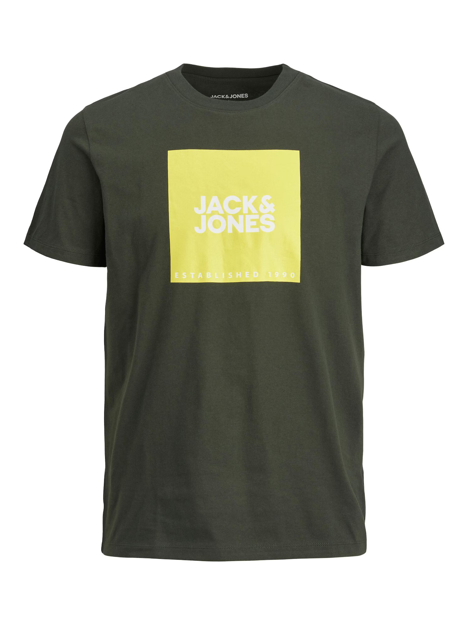 Jack & Jones Junior Majica 'Lock' rumena / kaki / bela - Pepit.si