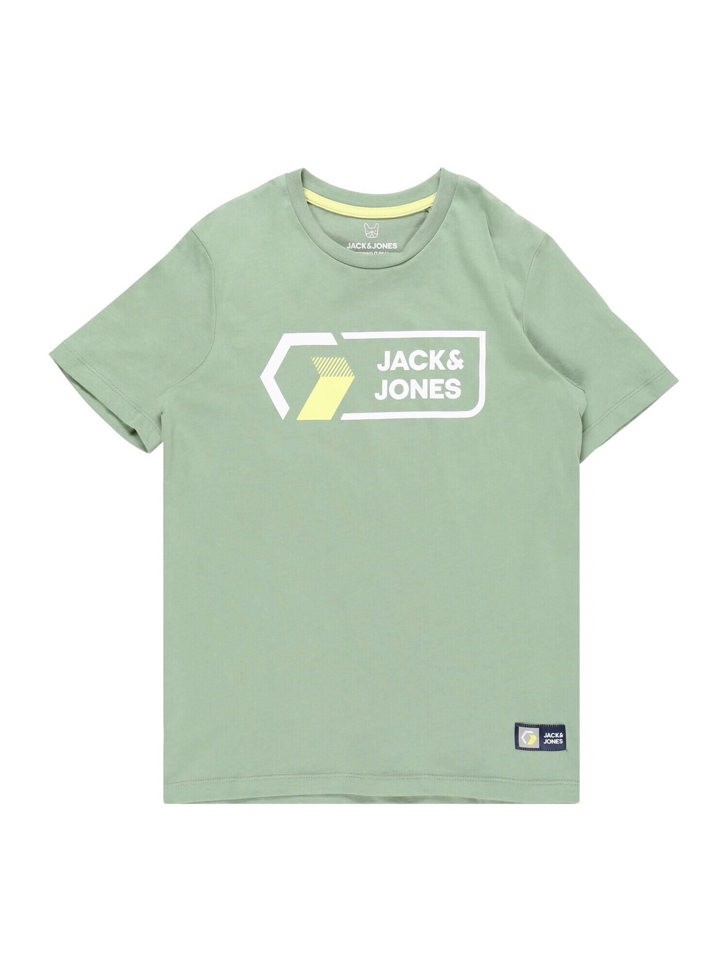 Jack & Jones Junior Majica 'LOGAN' rumena / jabolko / bela - Pepit.si