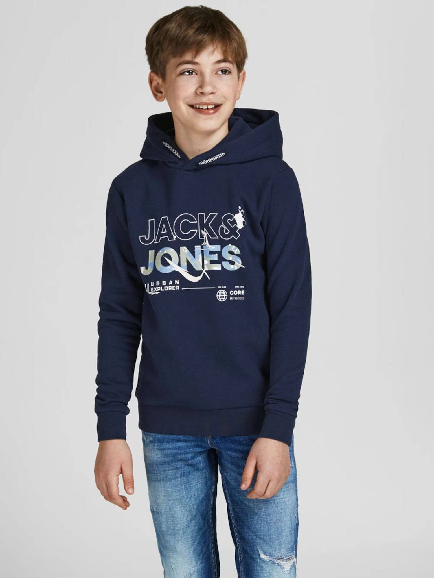 Jack & Jones Junior Majica modra / temno modra / zelena / bela - Pepit.si