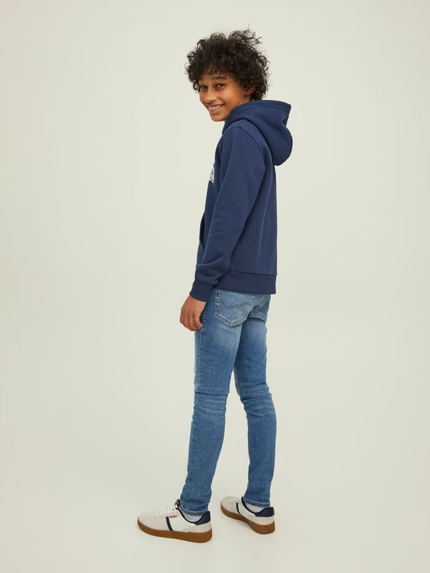 Jack & Jones Junior Majica mornarska / bela - Pepit.si