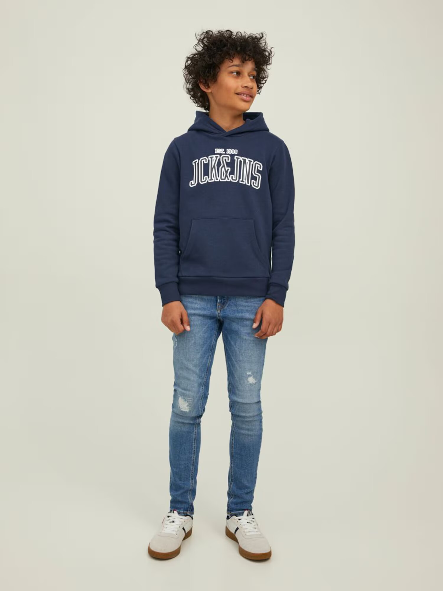 Jack & Jones Junior Majica mornarska / bela - Pepit.si