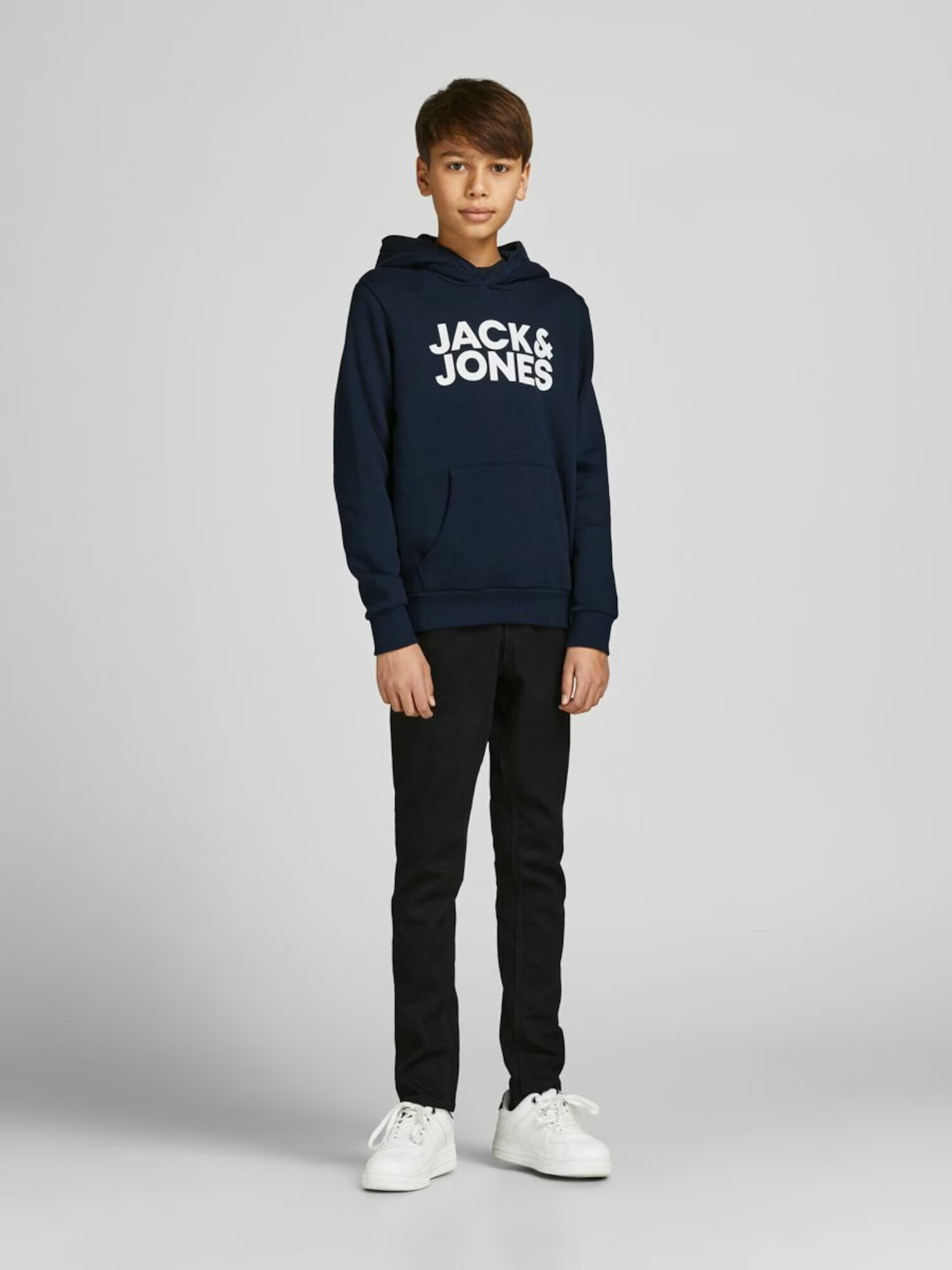 Jack & Jones Junior Majica mornarska / črna / bela - Pepit.si