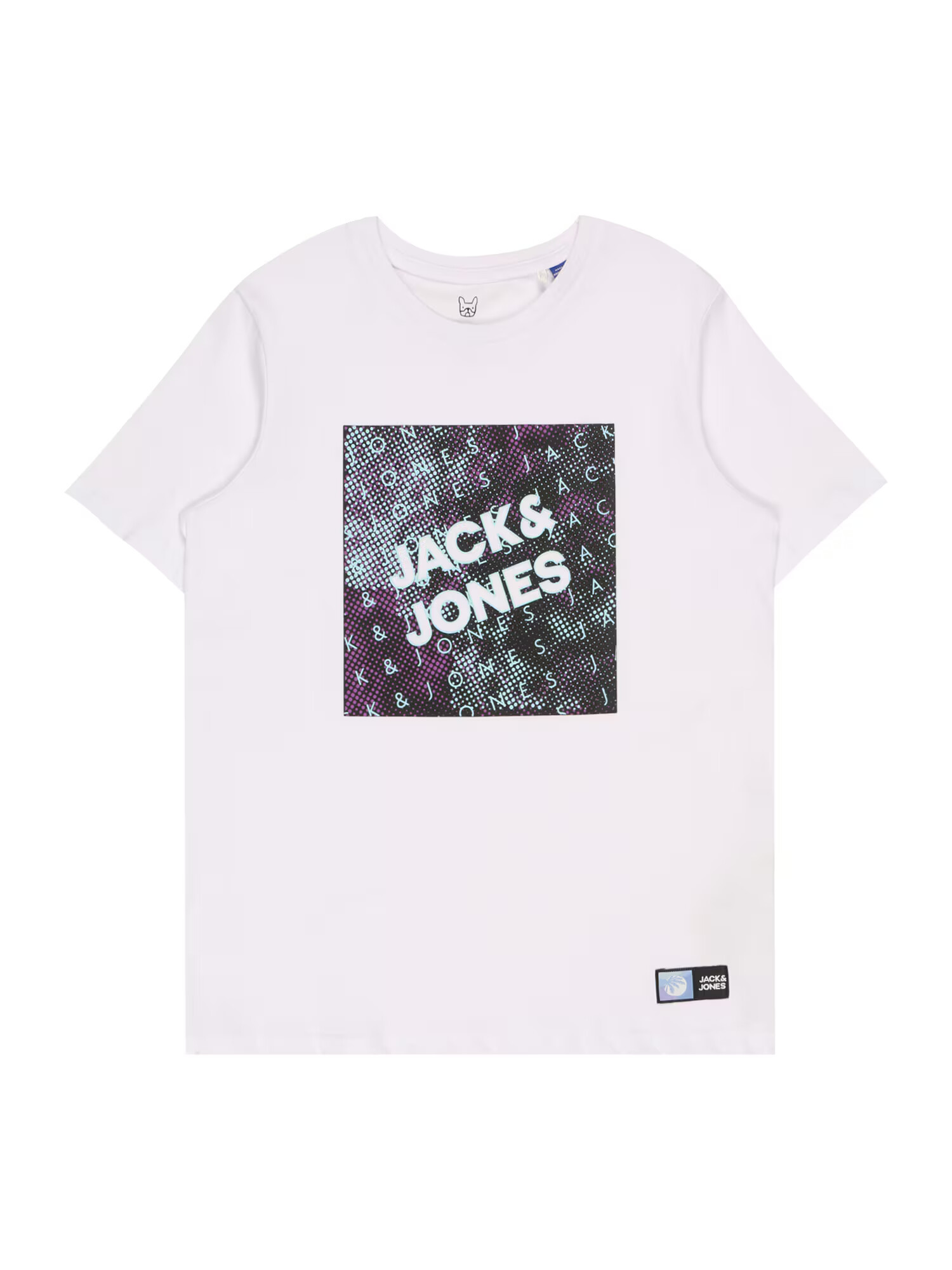 Jack & Jones Junior Majica 'NIGHTS' meta / neonsko lila / črna / bela - Pepit.si