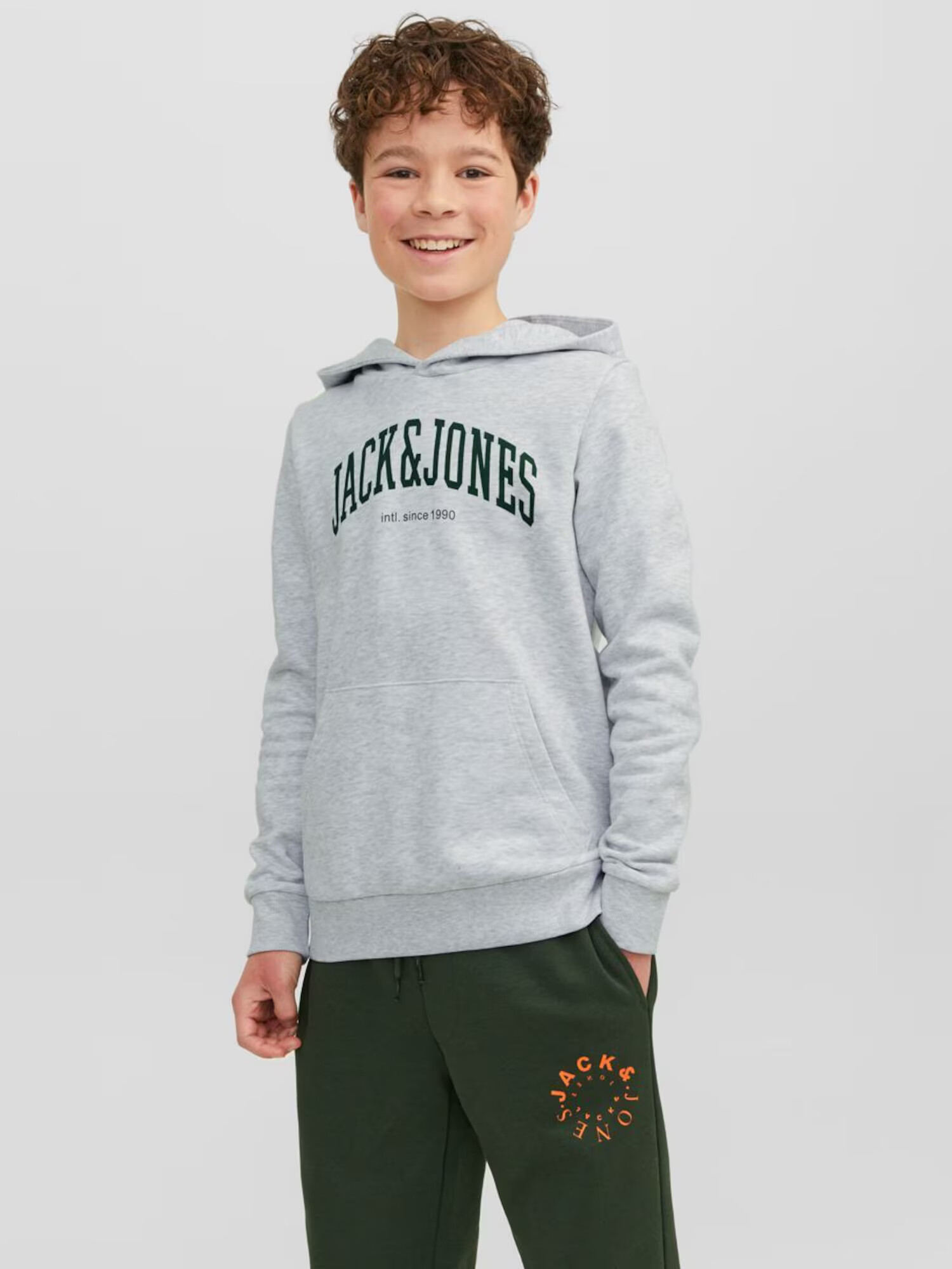 Jack & Jones Junior Majica pegasto siva / črna - Pepit.si