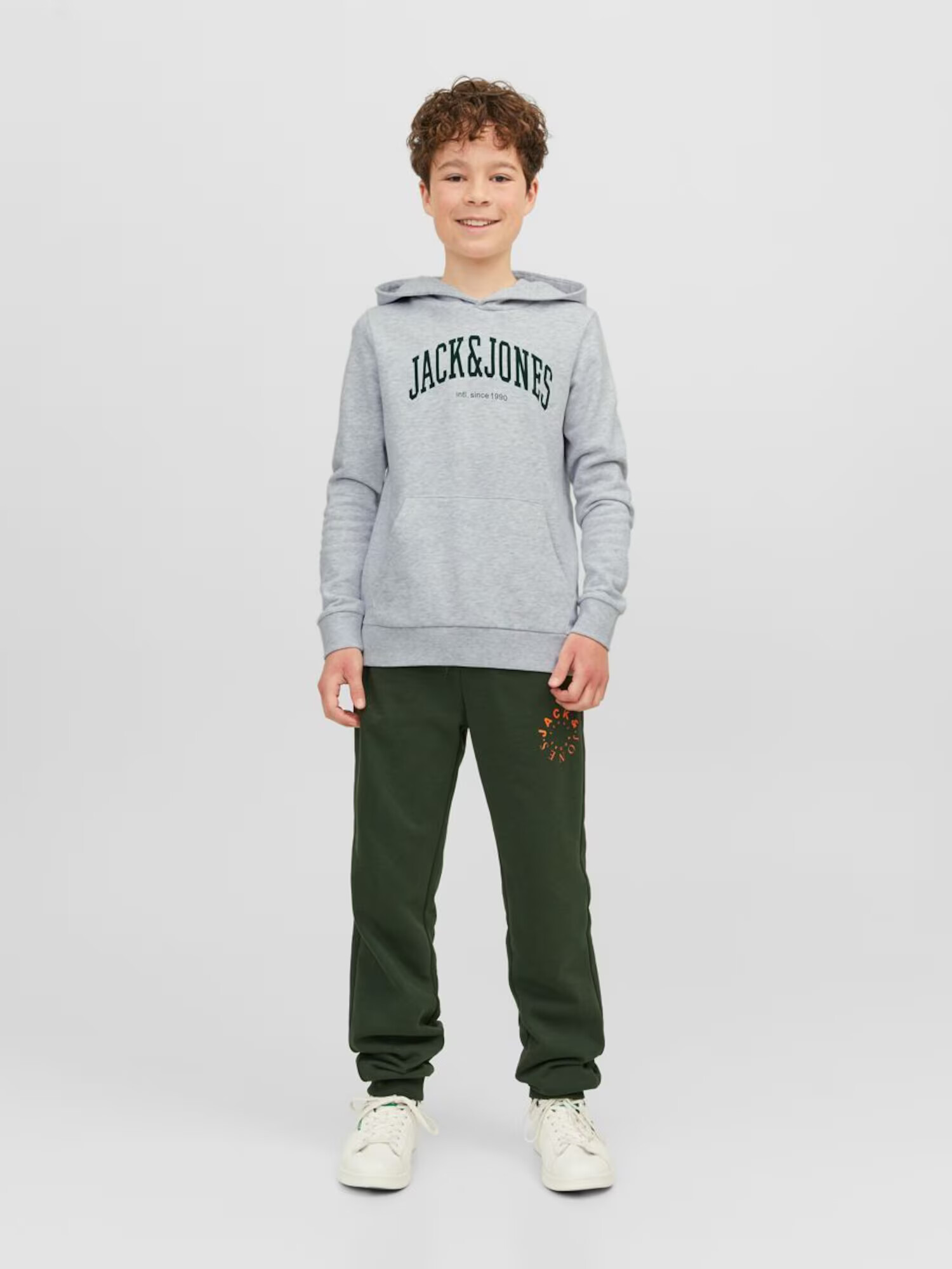 Jack & Jones Junior Majica pegasto siva / črna - Pepit.si