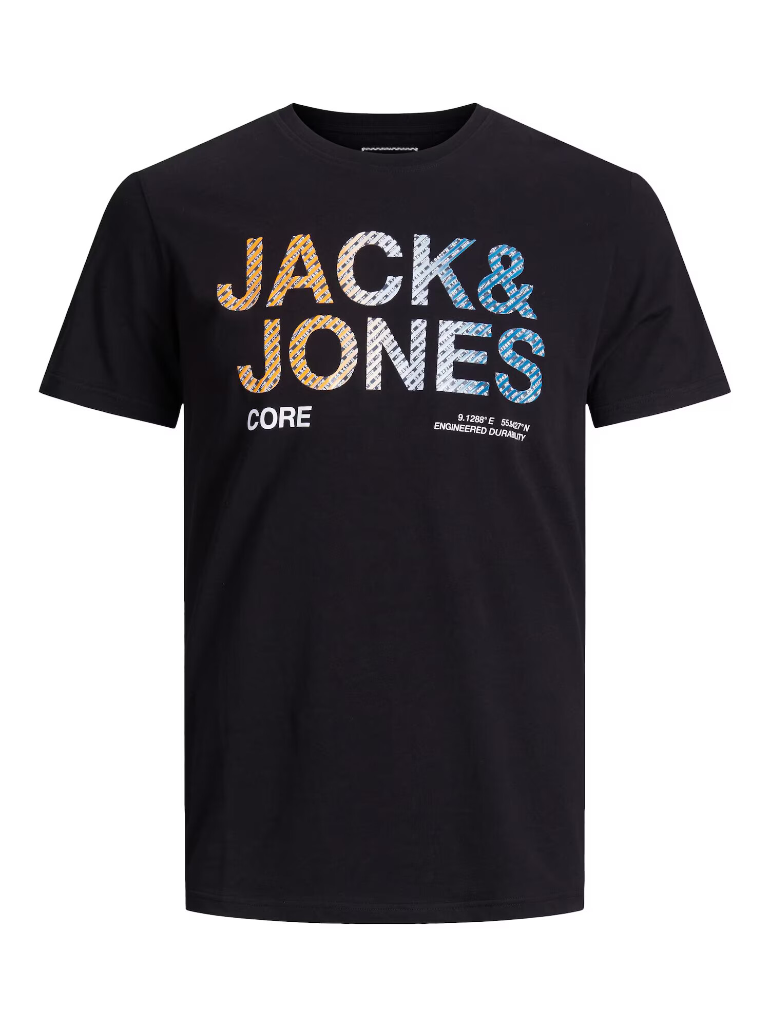 Jack & Jones Junior Majica 'Poky' črna / bela / rumena / modra - Pepit.si