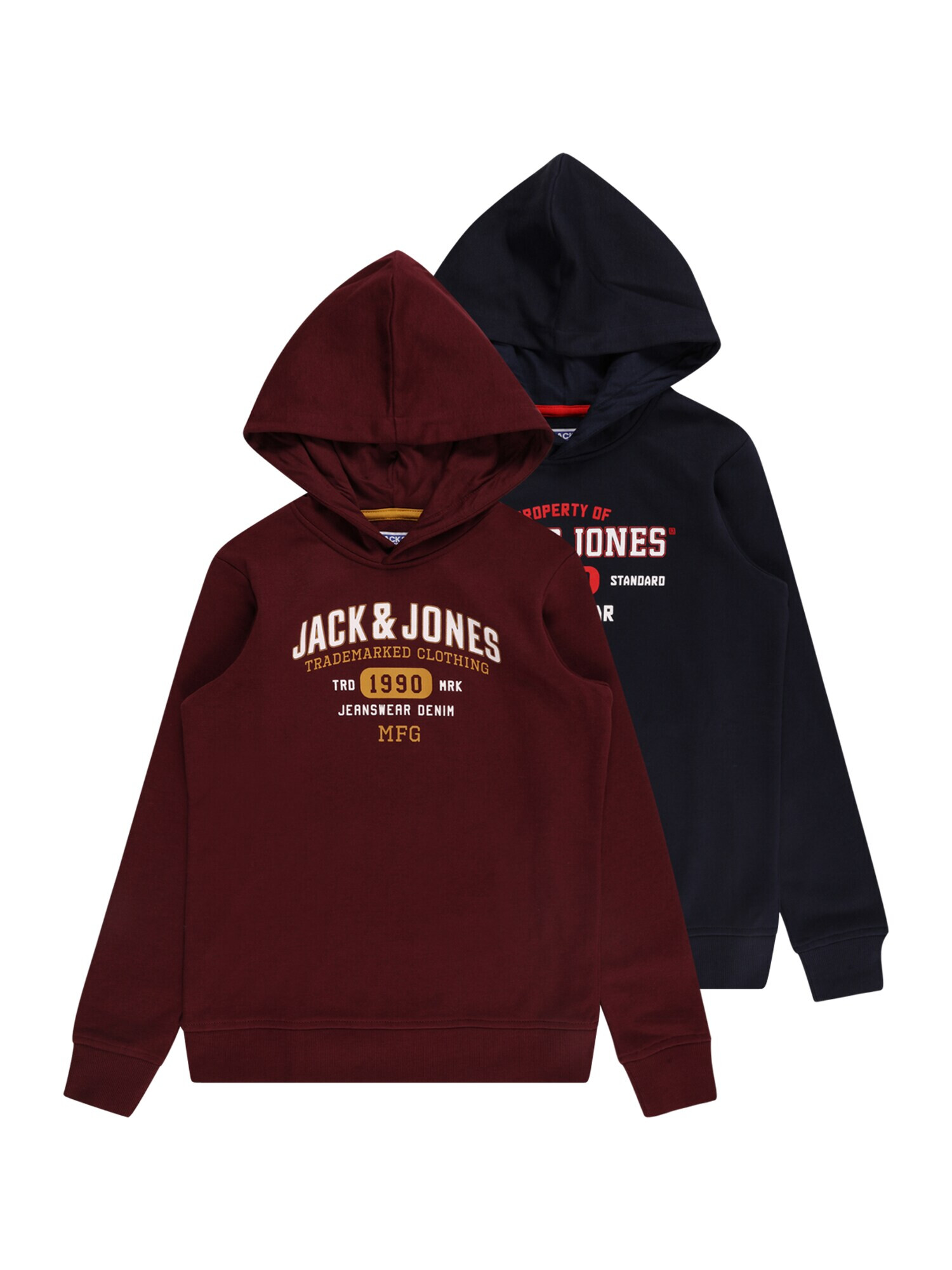 Jack & Jones Junior Majica rdeča / vinsko rdeča / črna / bela - Pepit.si