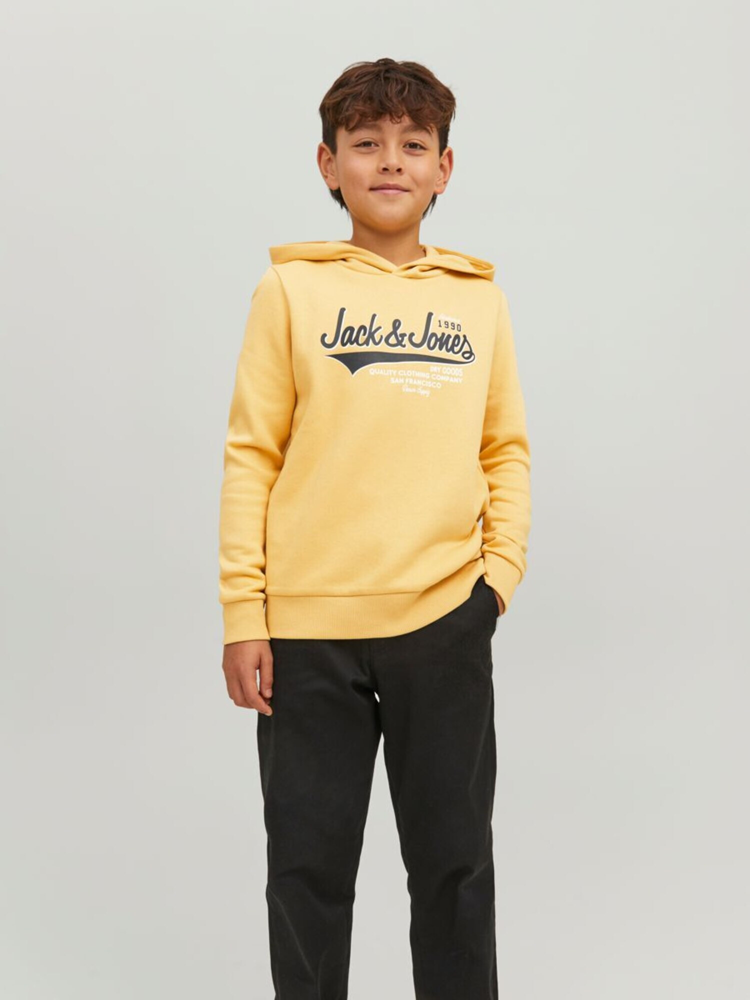 Jack & Jones Junior Majica rumena / siva / bela - Pepit.si