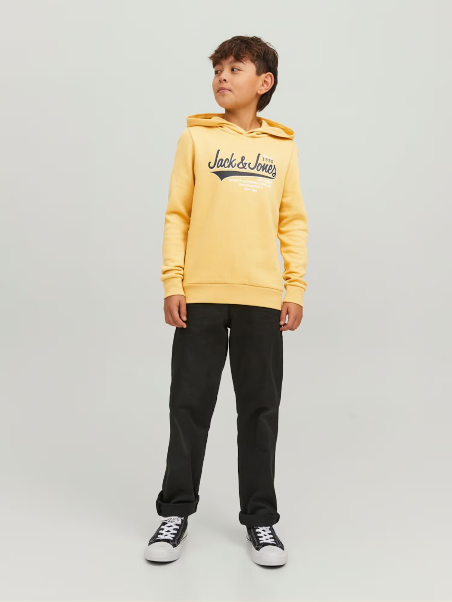 Jack & Jones Junior Majica rumena / siva / bela - Pepit.si