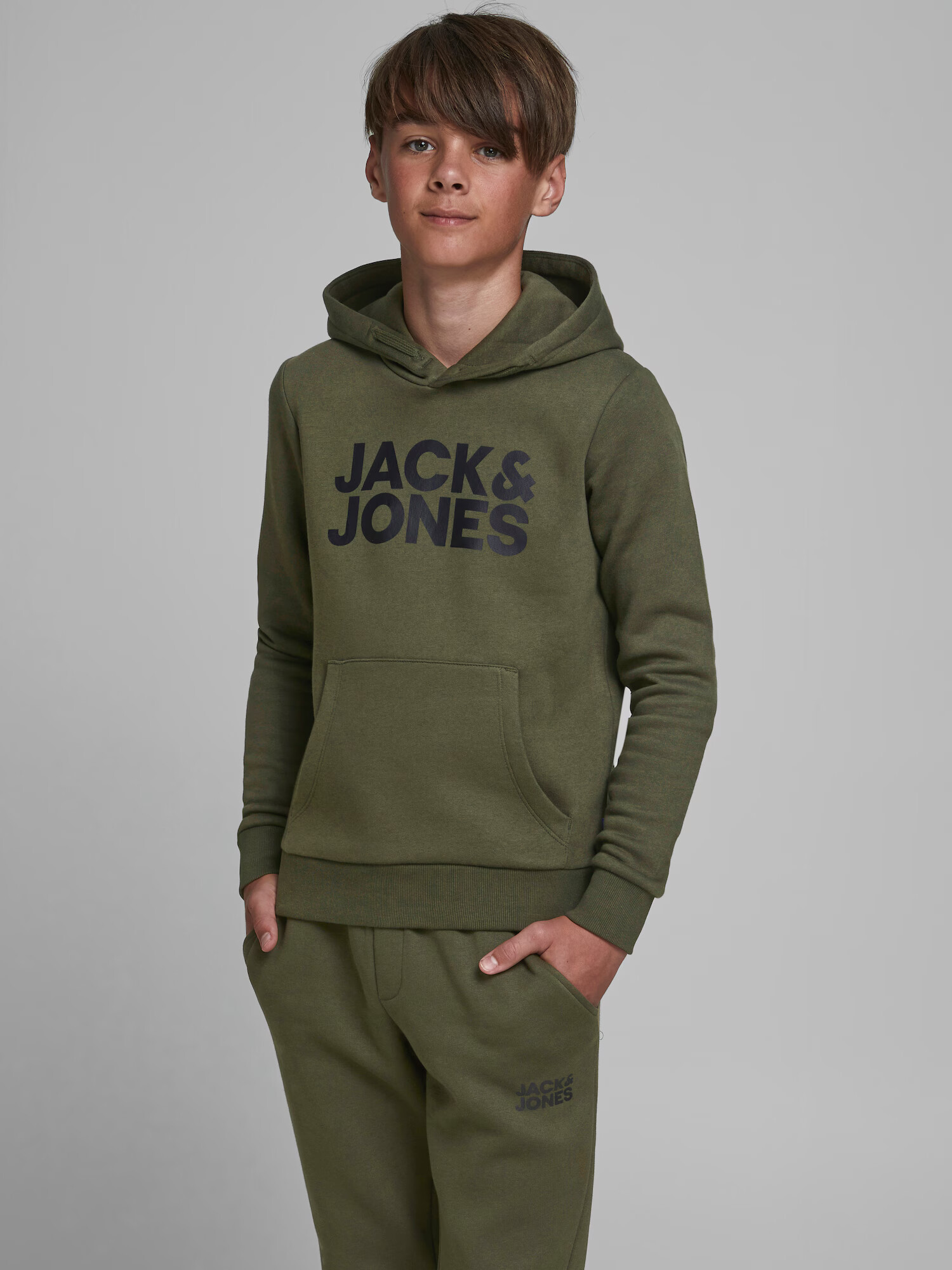 Jack & Jones Junior Majica temno zelena / črna - Pepit.si