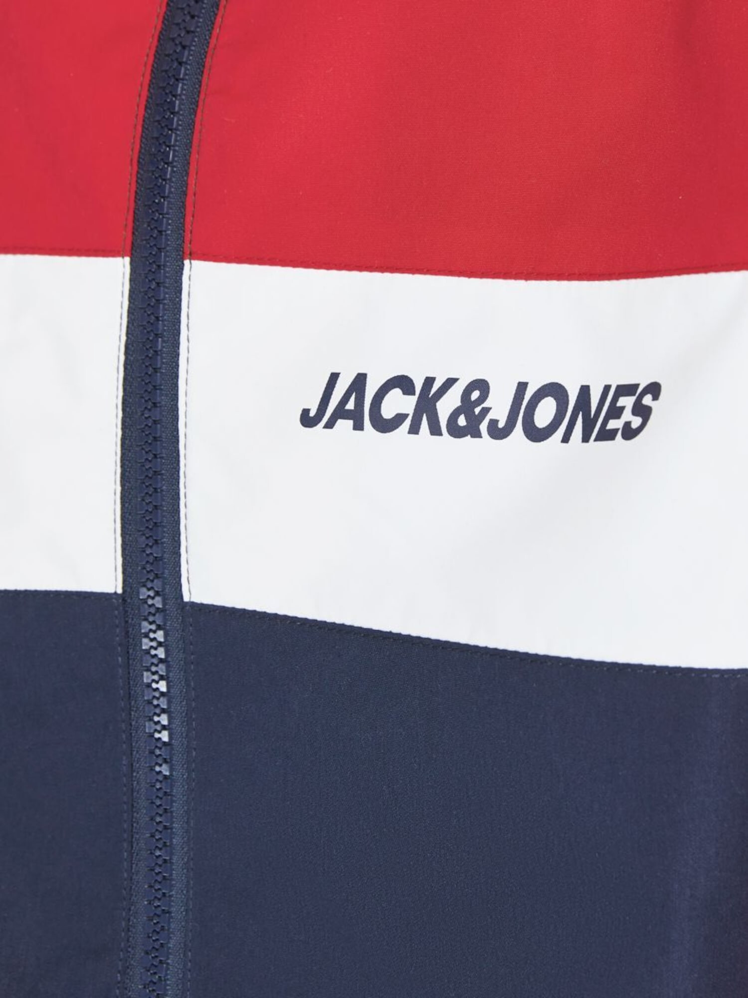 Jack & Jones Junior Prehodna jakna 'Rush' nočno modra / rdeča / bela - Pepit.si