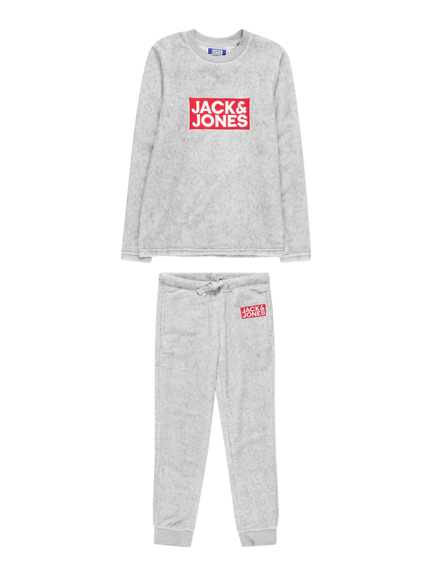 Jack & Jones Junior Trenirka za tek svetlo siva / rdeča - Pepit.si