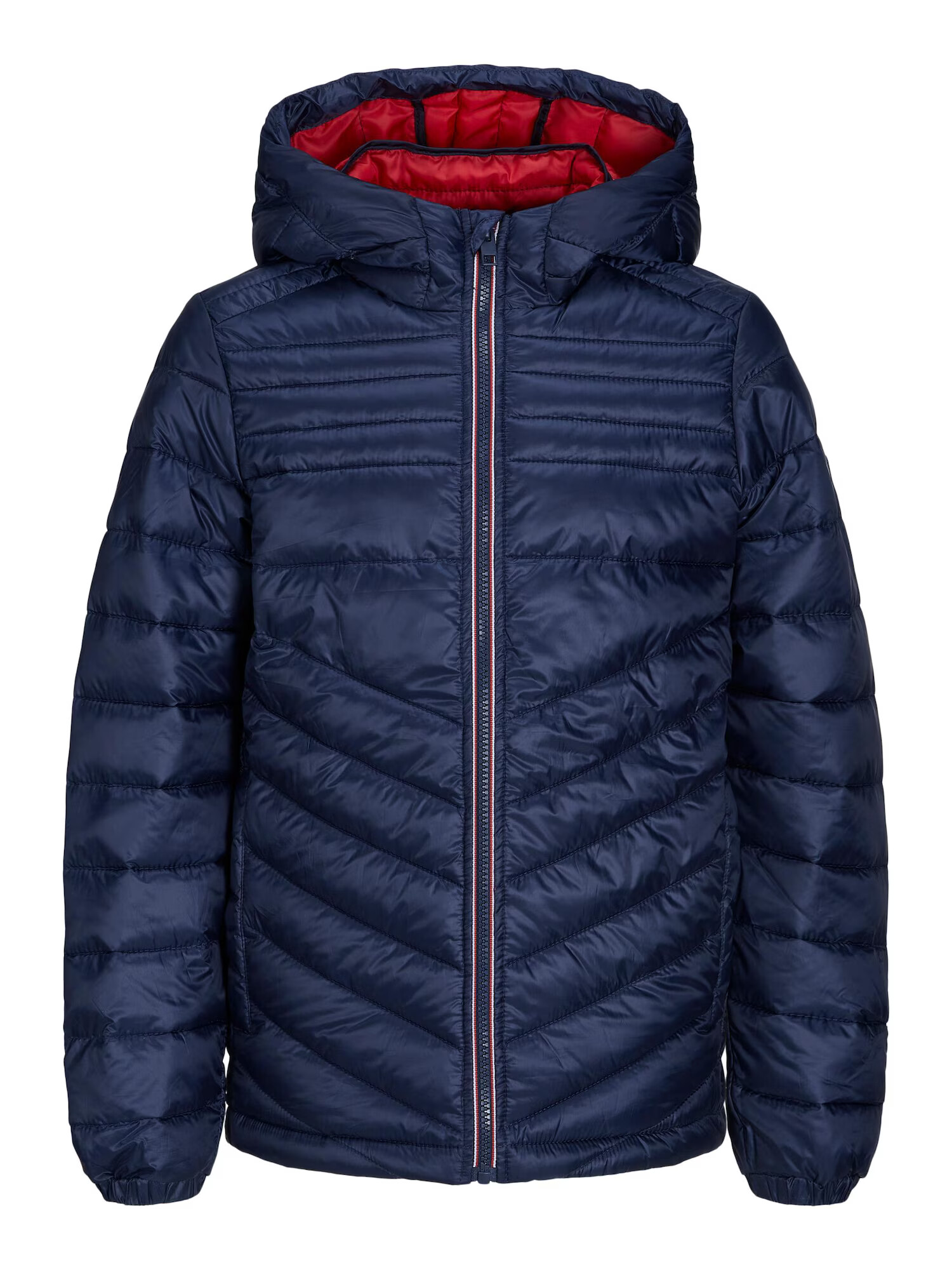 Jack & Jones Junior Prehodna jakna 'Hero' mornarska / rdeča / bela - Pepit.si