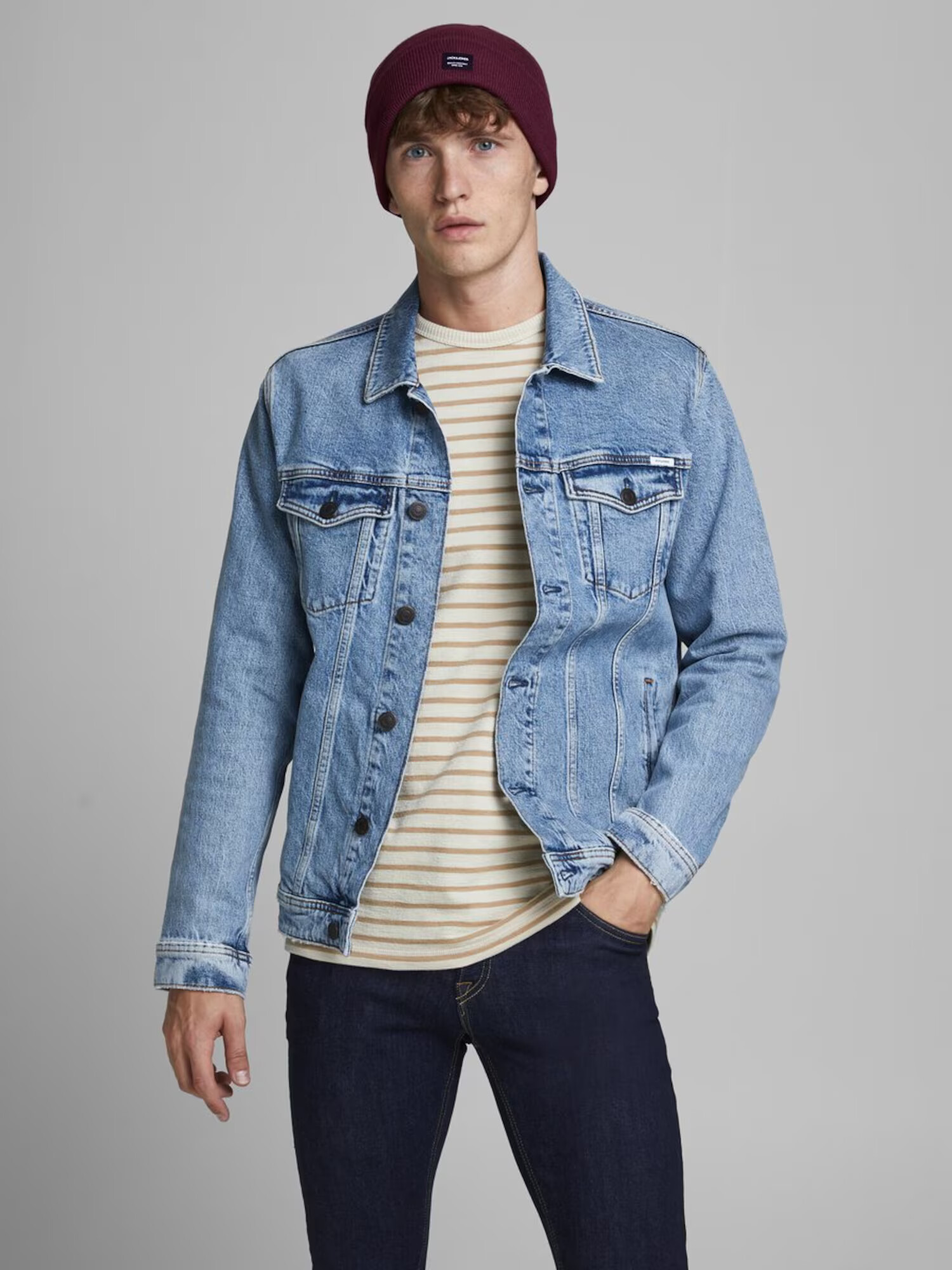 JACK & JONES Kape burgund / črna / bela - Pepit.si