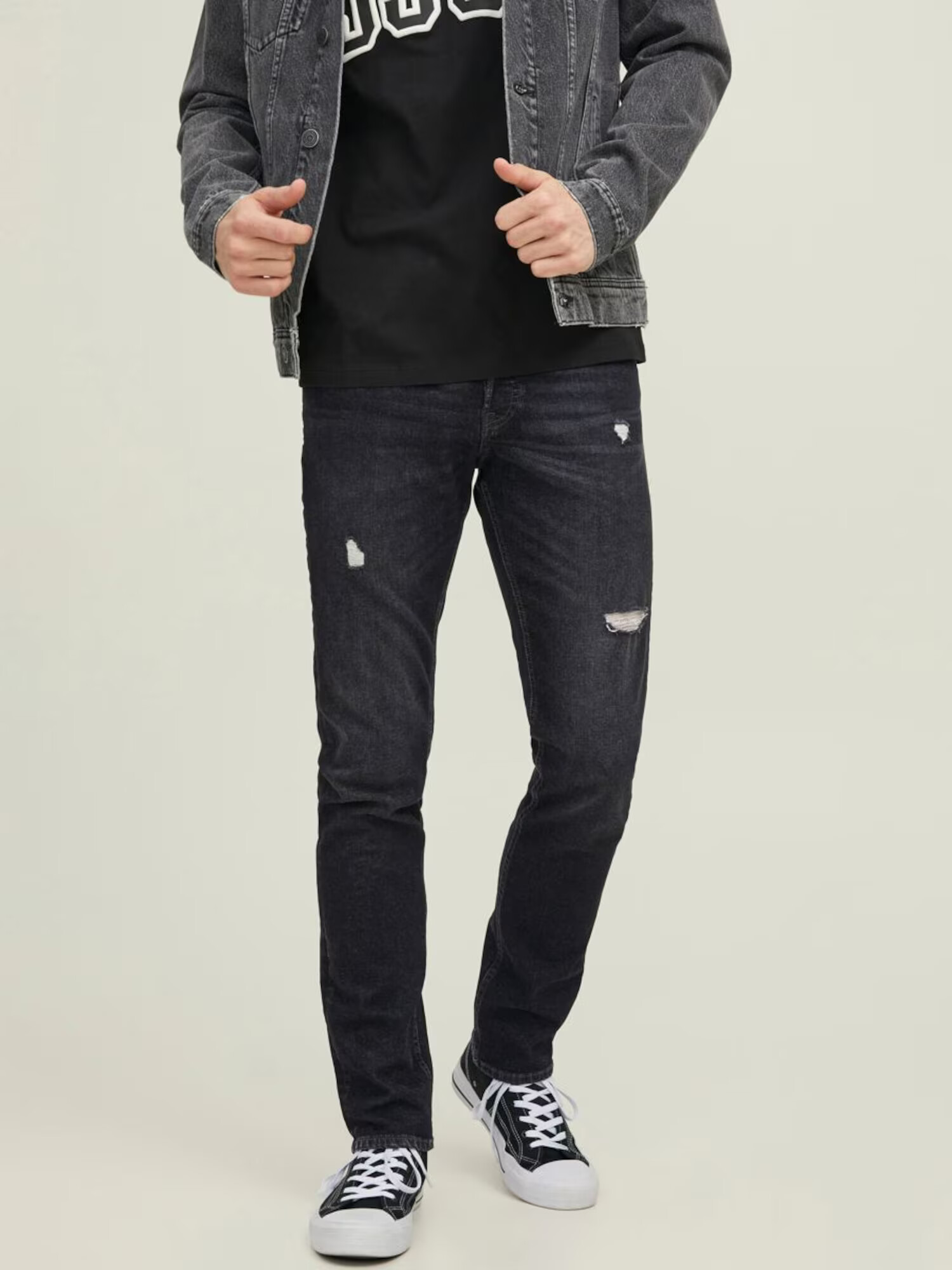 JACK & JONES Kavbojke 'Glenn' črn denim - Pepit.si